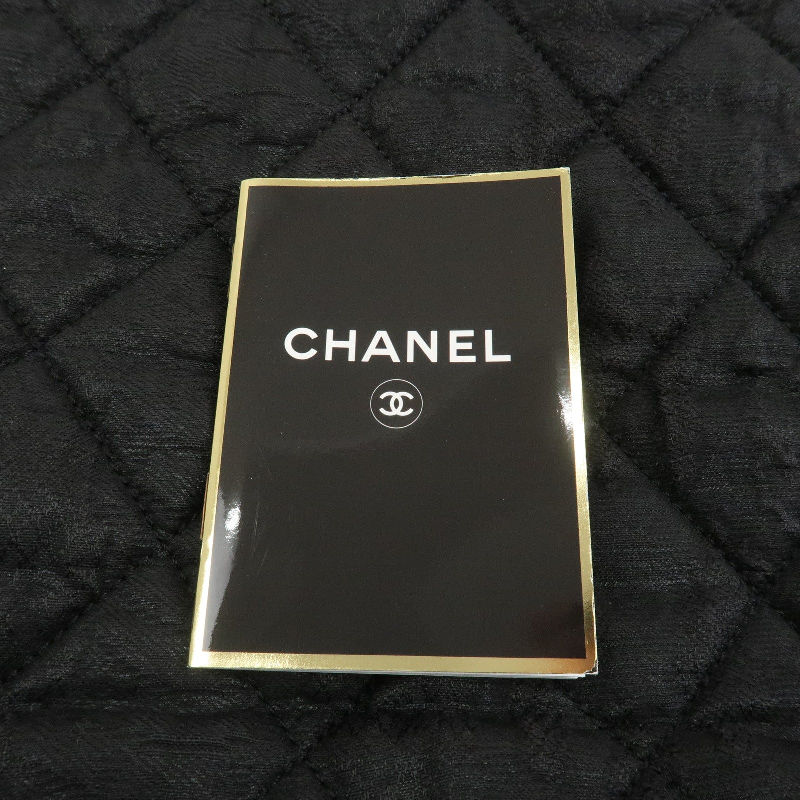 CHANEL Matelasse Canvas Large Shoulder Bag Black Silver