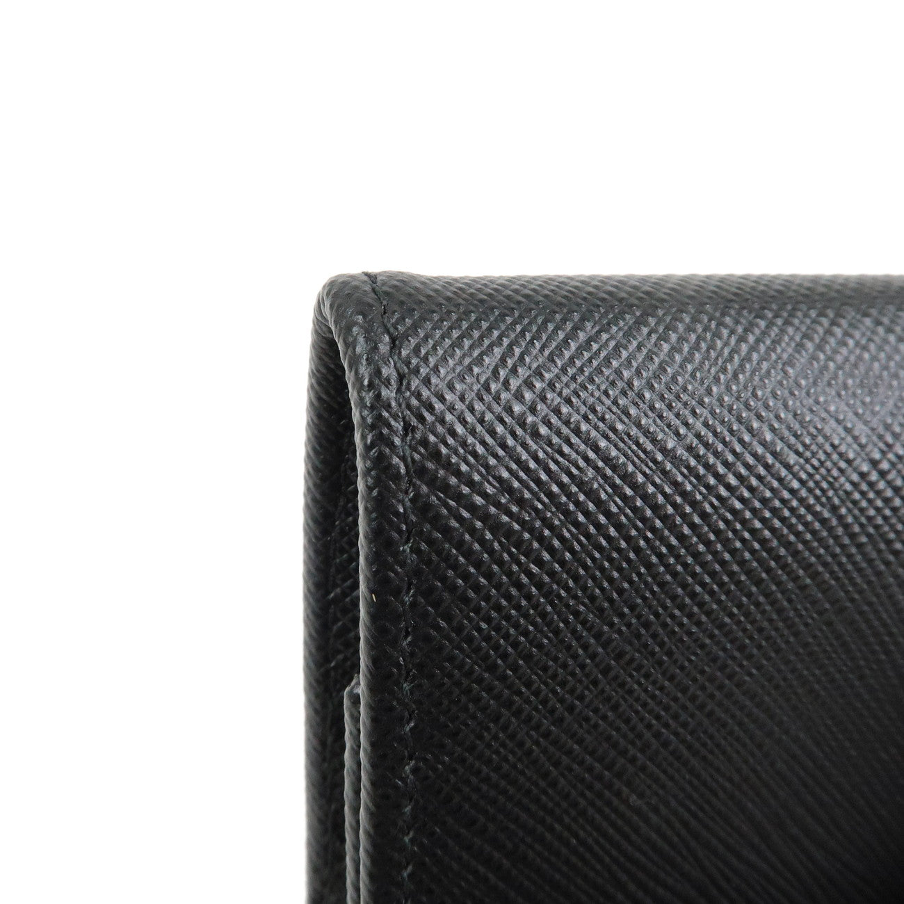 PRADA Triangle Logo Saffiano Leather Coin Case Black 2MM935