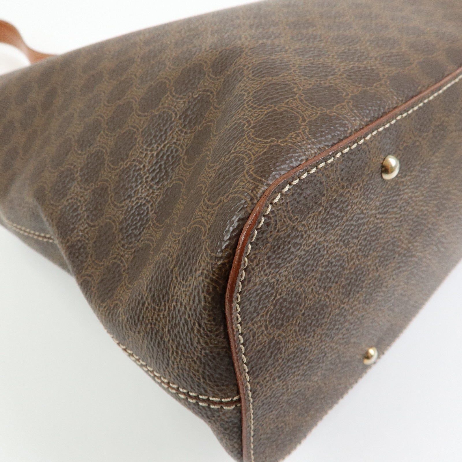 CELINE Macadam PVC Leather Shoulder Bag Hand Bag Brown