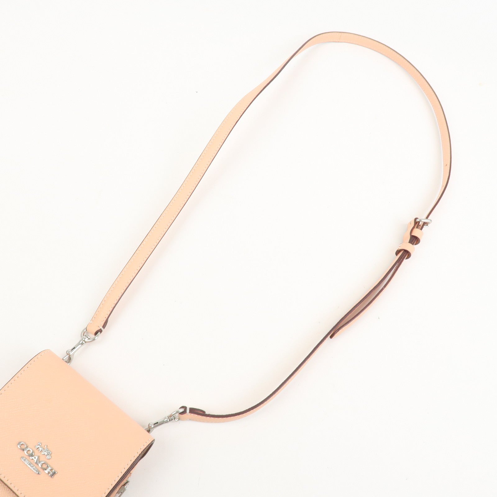 COACH Logo Leather Shoulder Bag Crossbody Bag Pink