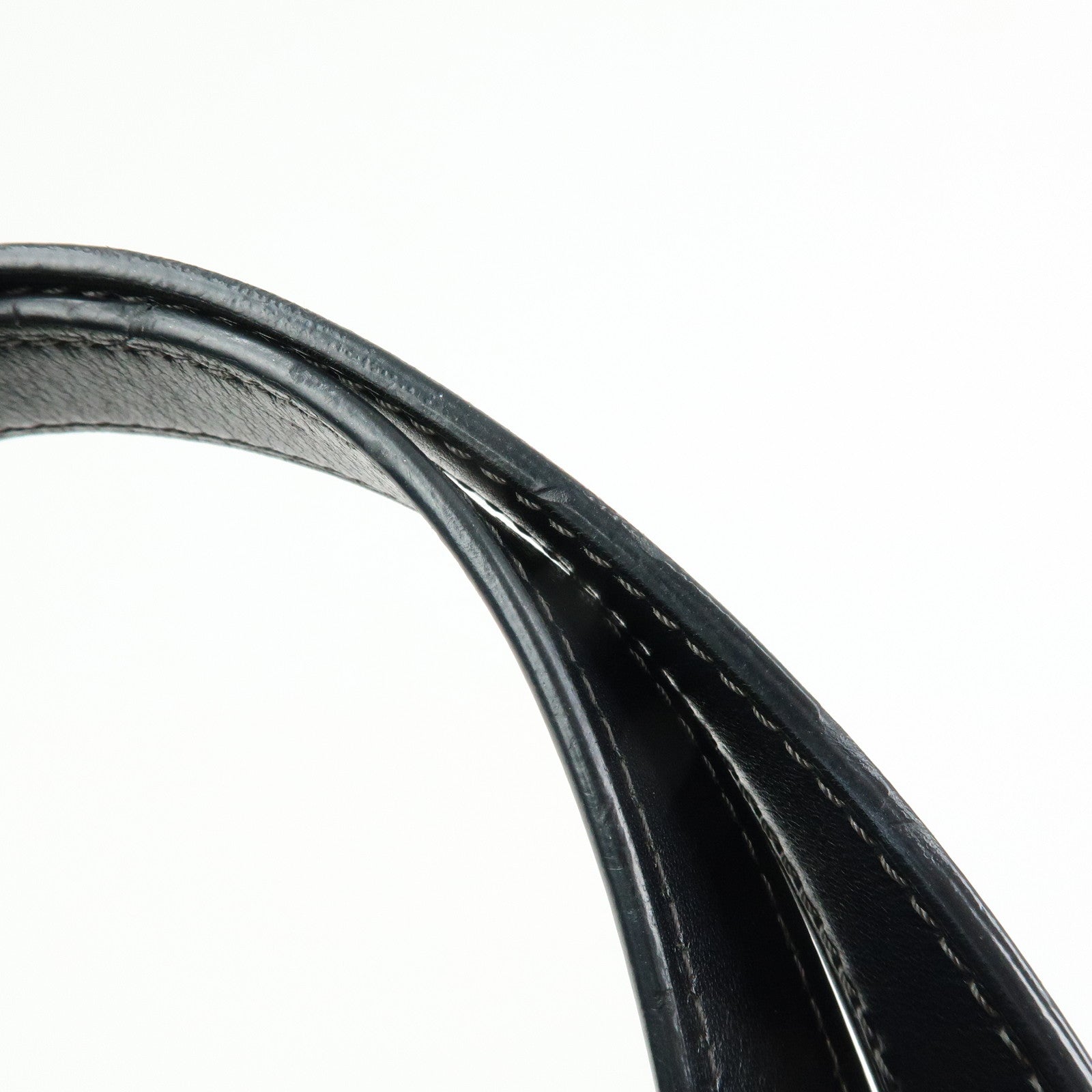 LOEWE Anagram PVC Canvas Leather Tote Bag Hand Bag Black