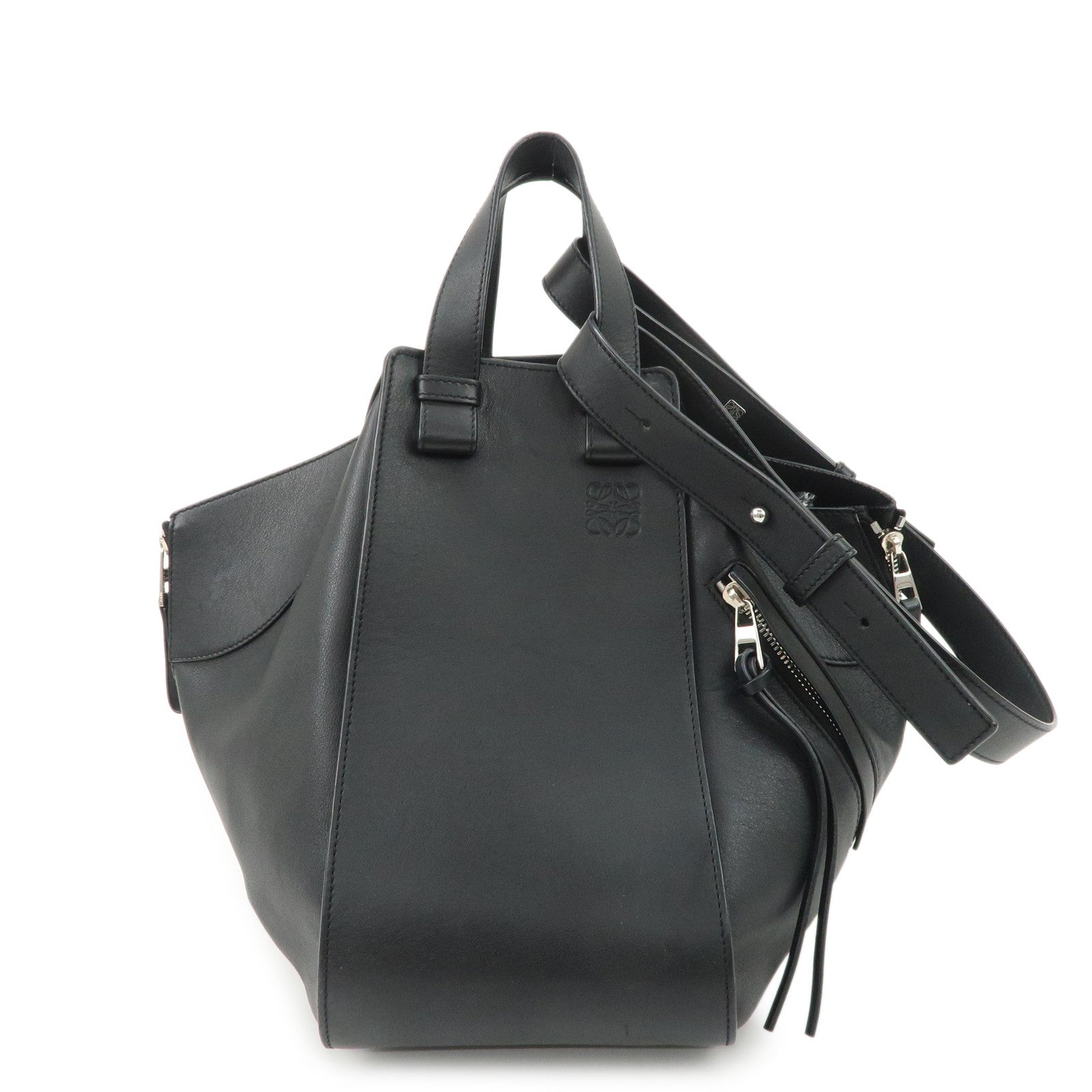 LOEWE Hammock Medium Leather 2Way Bag Shoulder Bag Hand Bag Black