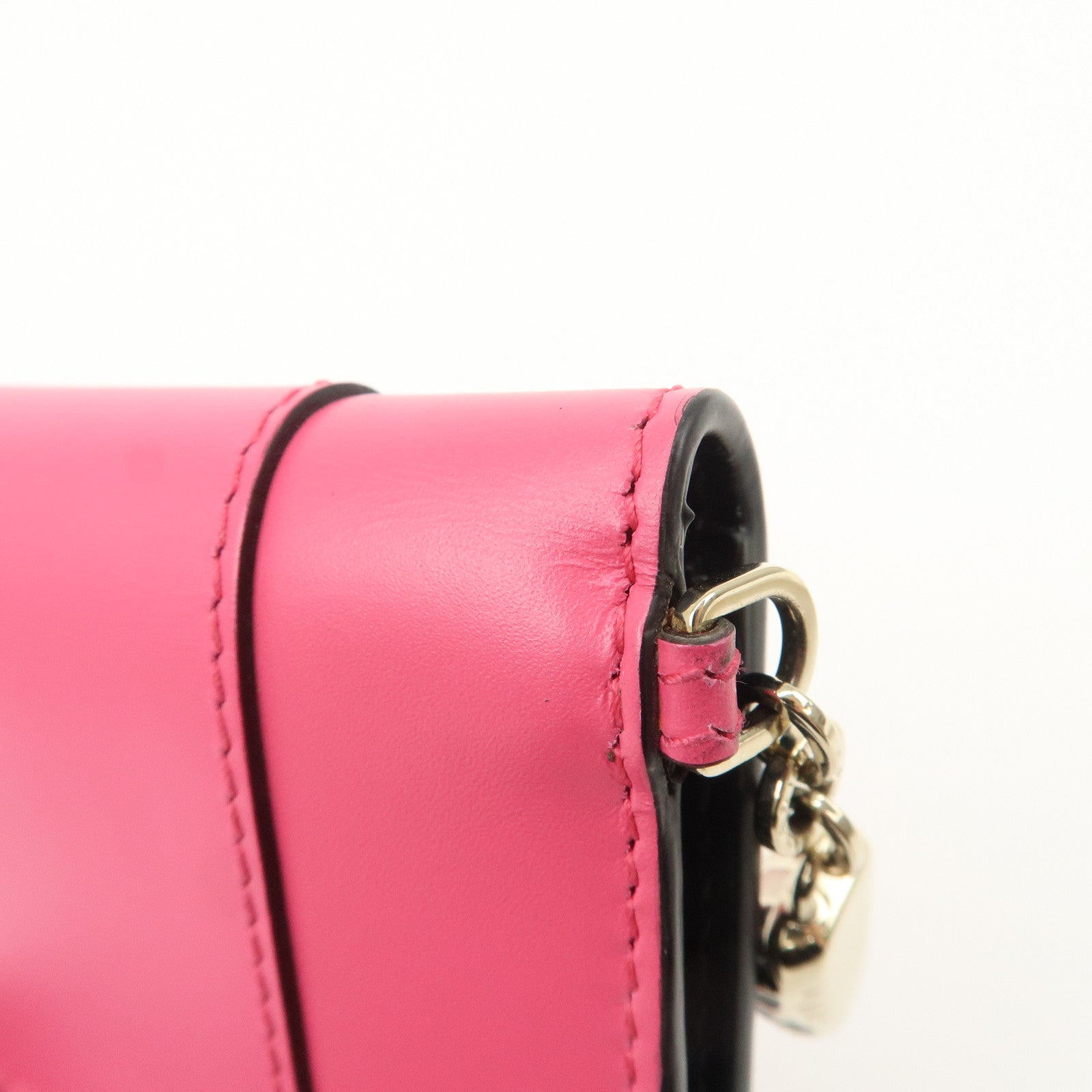 BVLGARI Serpenti Leather Card Case Card Holder Pink