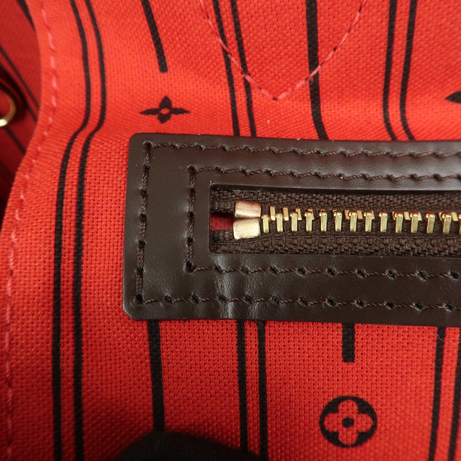 Louis Vuitton Damier Ebene Neverfull MM Tote Bag Cerise N41358