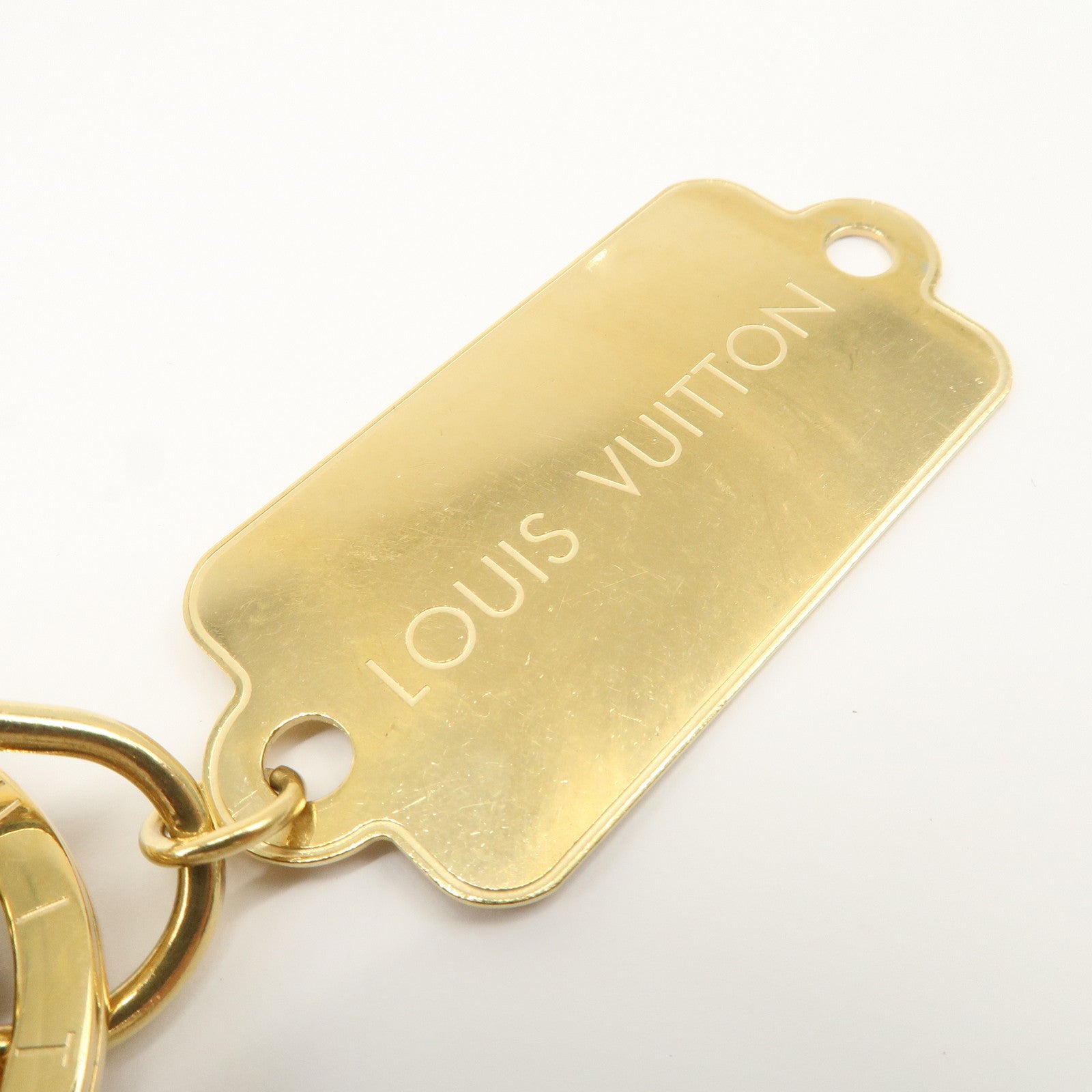 Louis Vuitton Bijoux Sac Monogram Flage Metal Resin Bag Charm Gold Rouge M65635 Used
