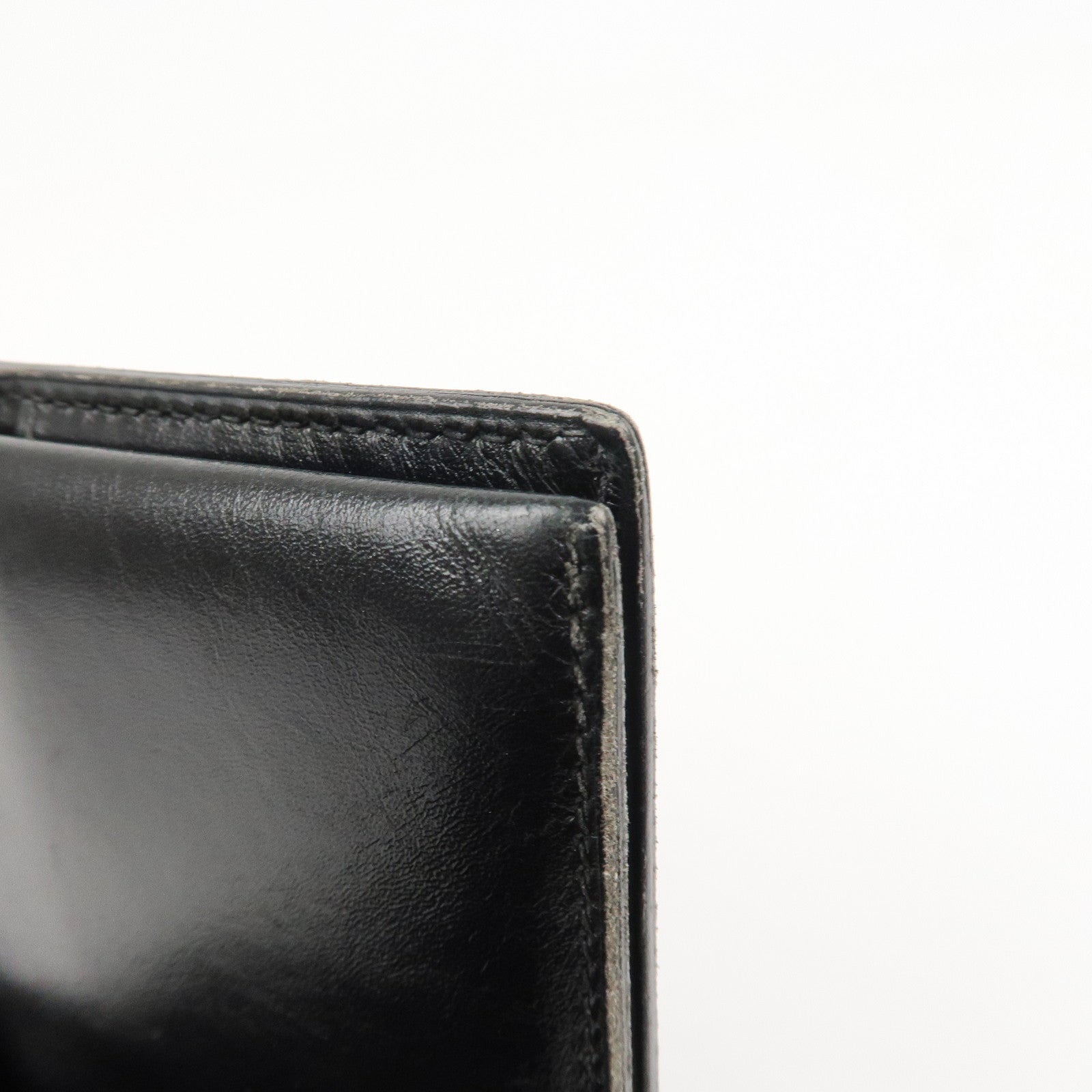 HERMES Box Calf Leather Beant Classic Long Wallet Black