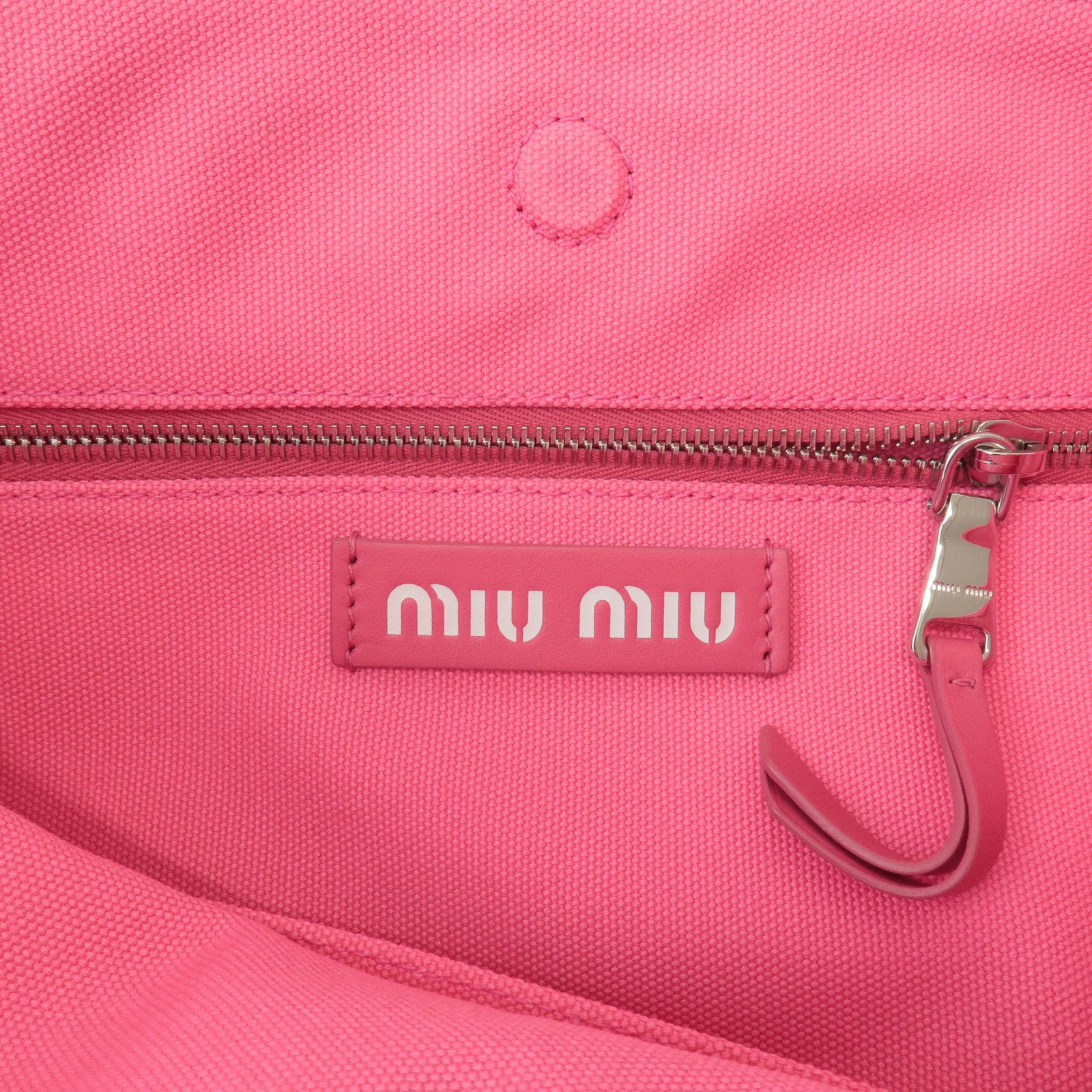 MIU MIU Canvas Leather Tote Bag Shoulder Bag Pink 5BG116