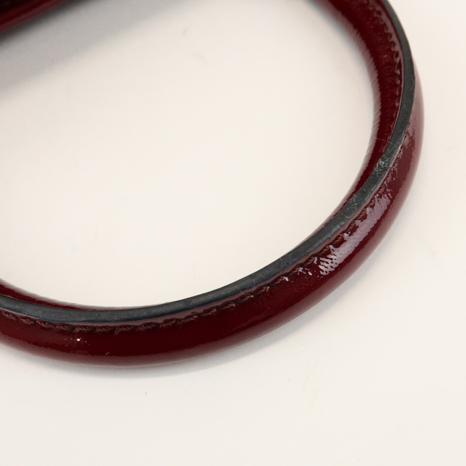 LOEWE Anagram Amazona 32 Patent Leather Hand Bag Burgundy