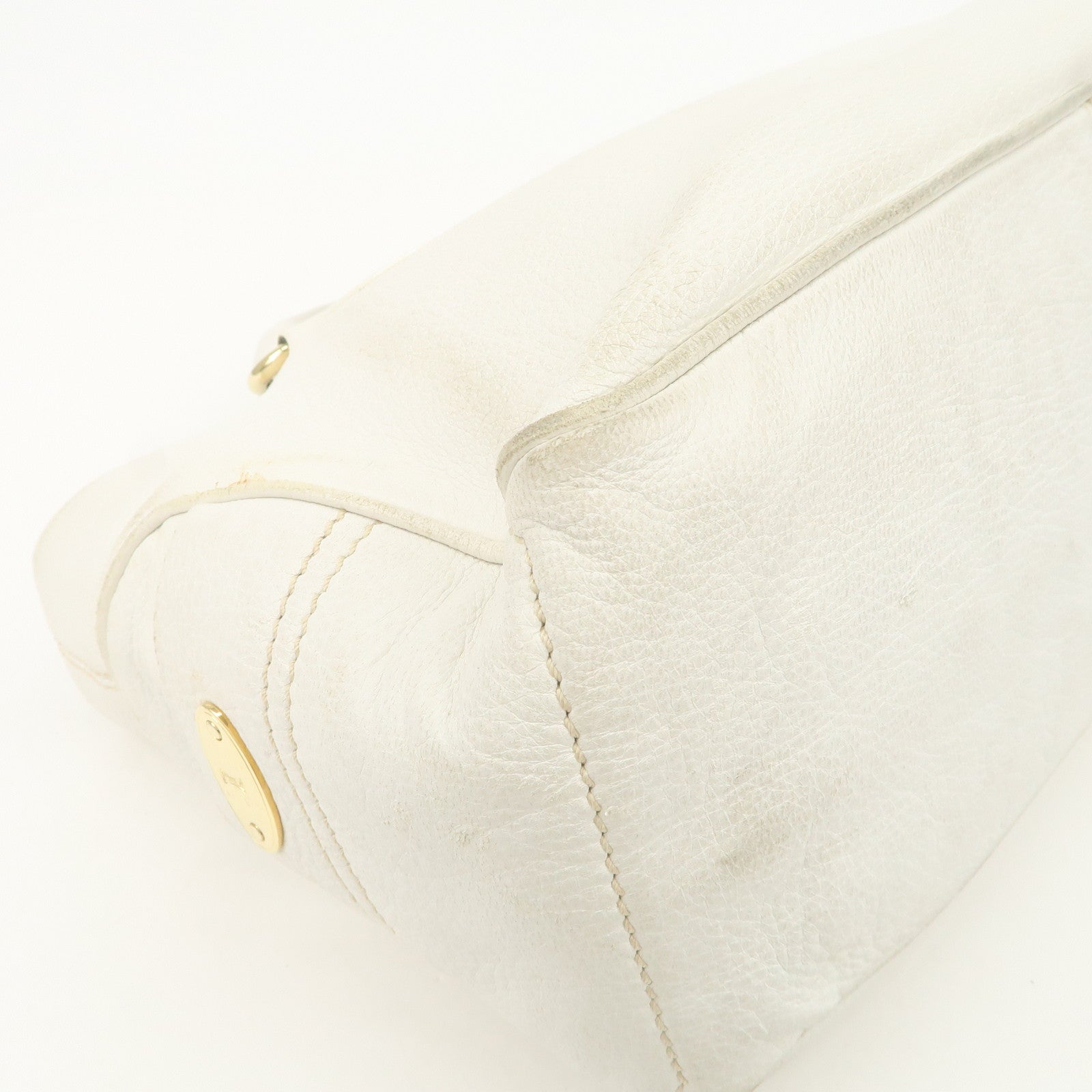 CELINE Leather Boogie Bag Hand Bag Tote Bag Ivory