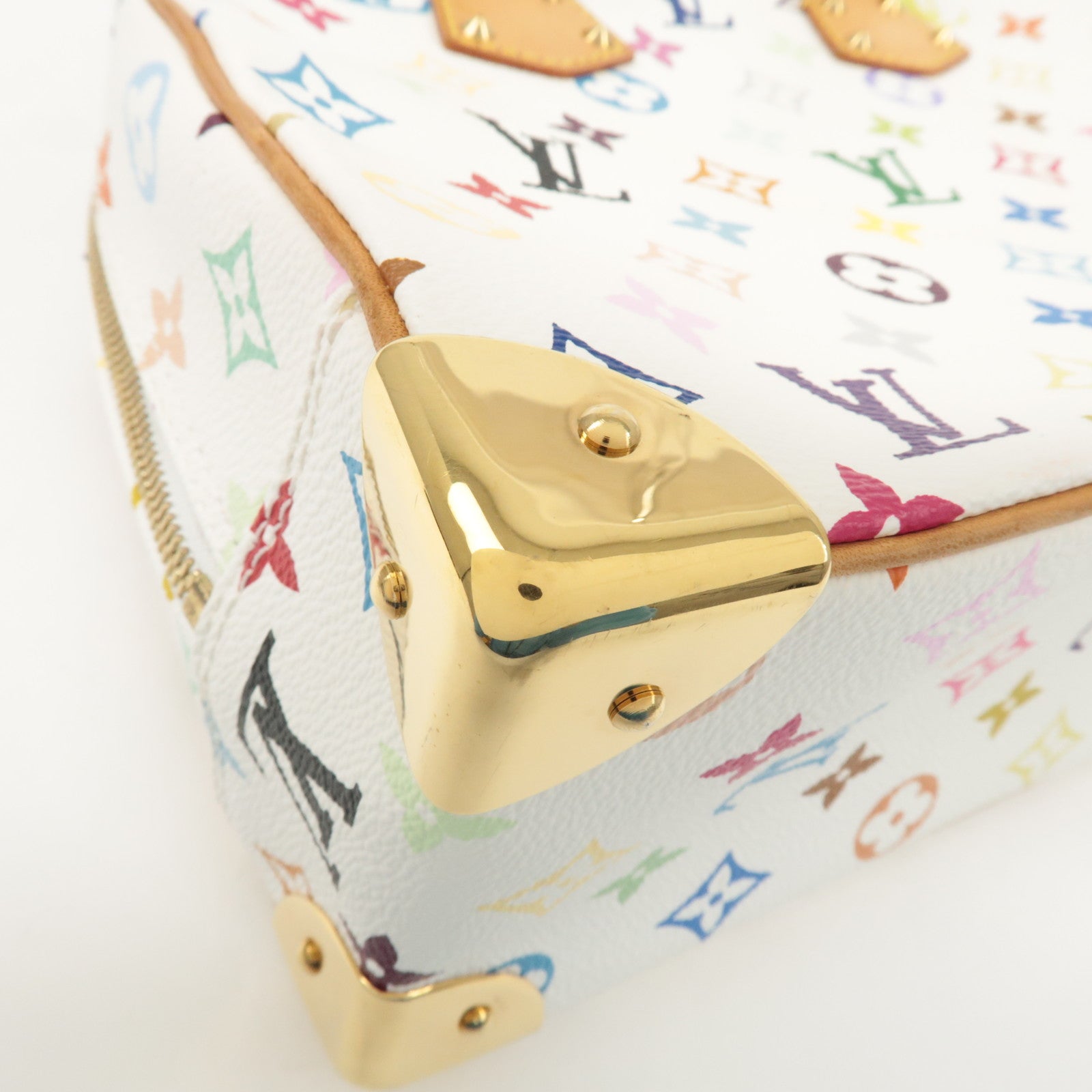 Louis Vuitton Monogram Multicolor Trouville Hand Bag Blanc M92663 Used
