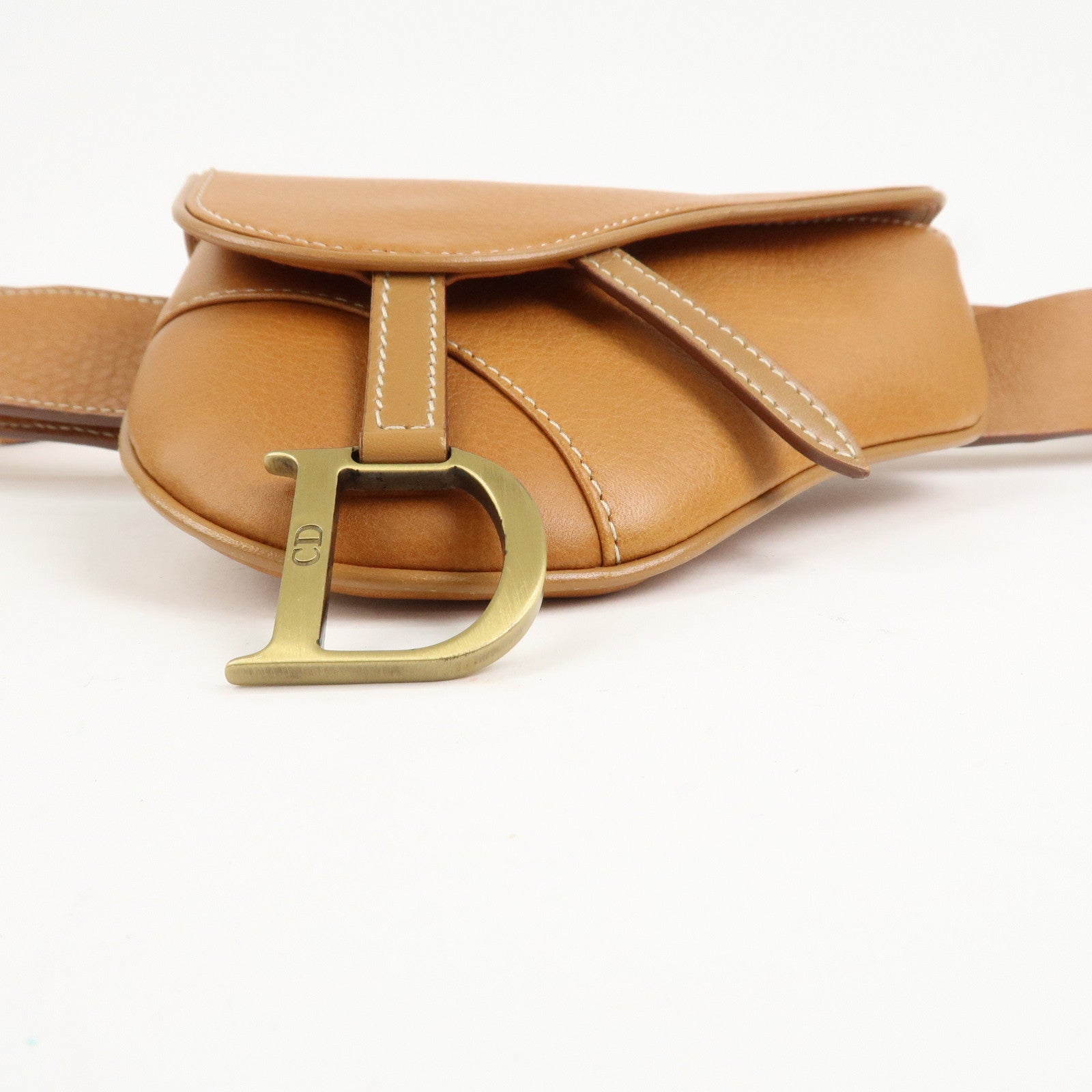 Christian Dior Saddle Leather Waist Bag Crossbody Bag Brown