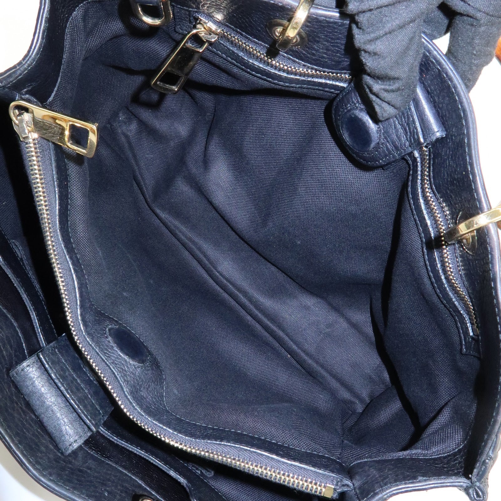 GUCCI Bamboo Shopper Medium 2Way Bag Shoulder Bag Black 323660