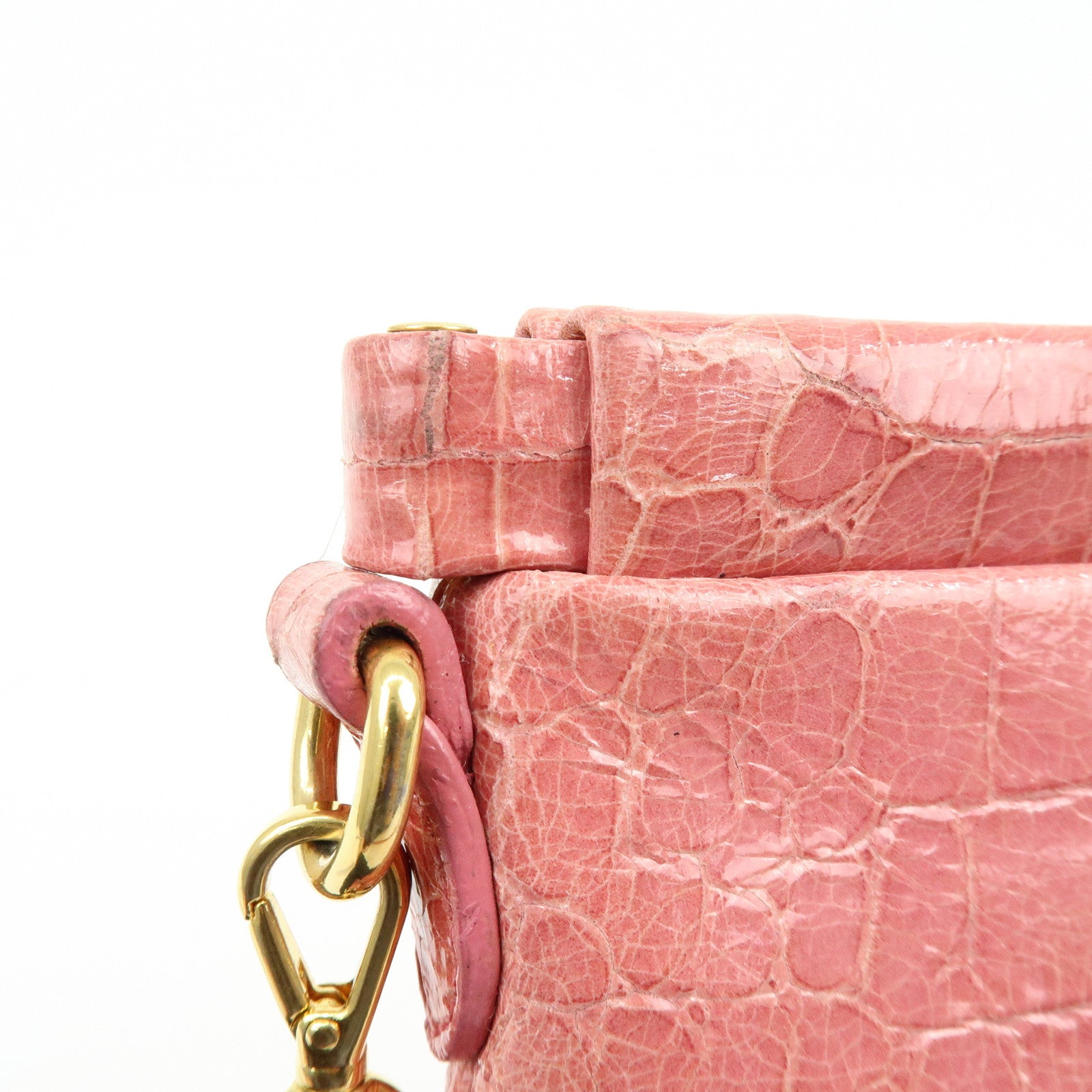 MIU MIU Embossed Leather Shoulder Bag Crossbody Bag Pink