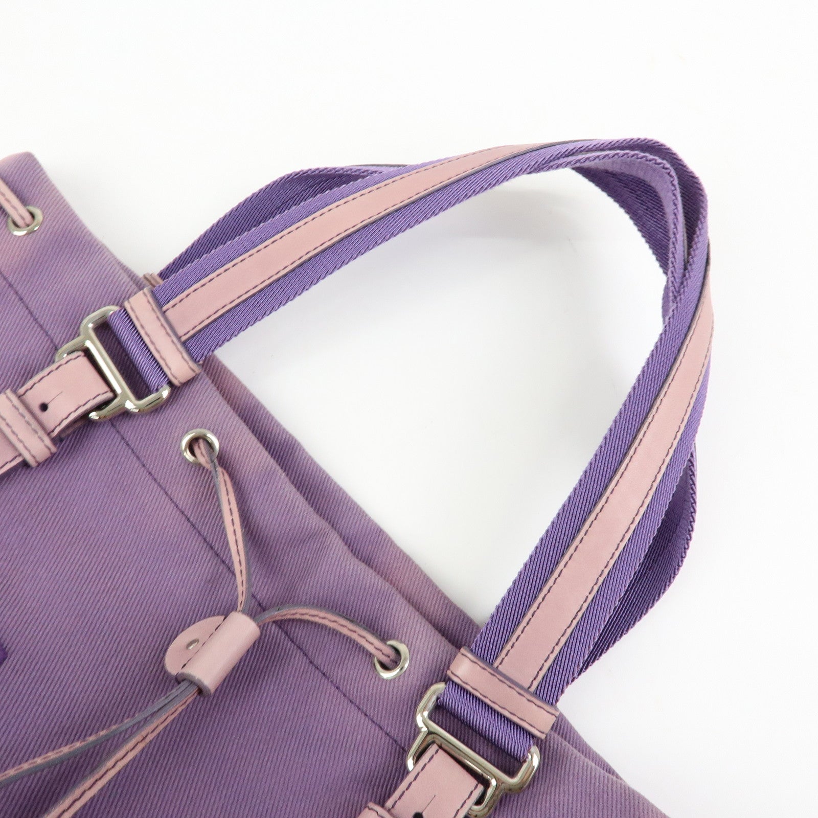 SAINT LAURENT PARIS Kahala Cassandra Canvas Tote Bag Purple 121631
