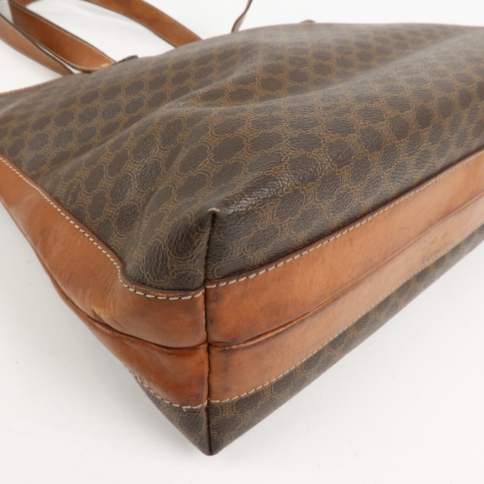 CELINE Macadam PVC Leather Tote Bag Shoulder Bag Brown