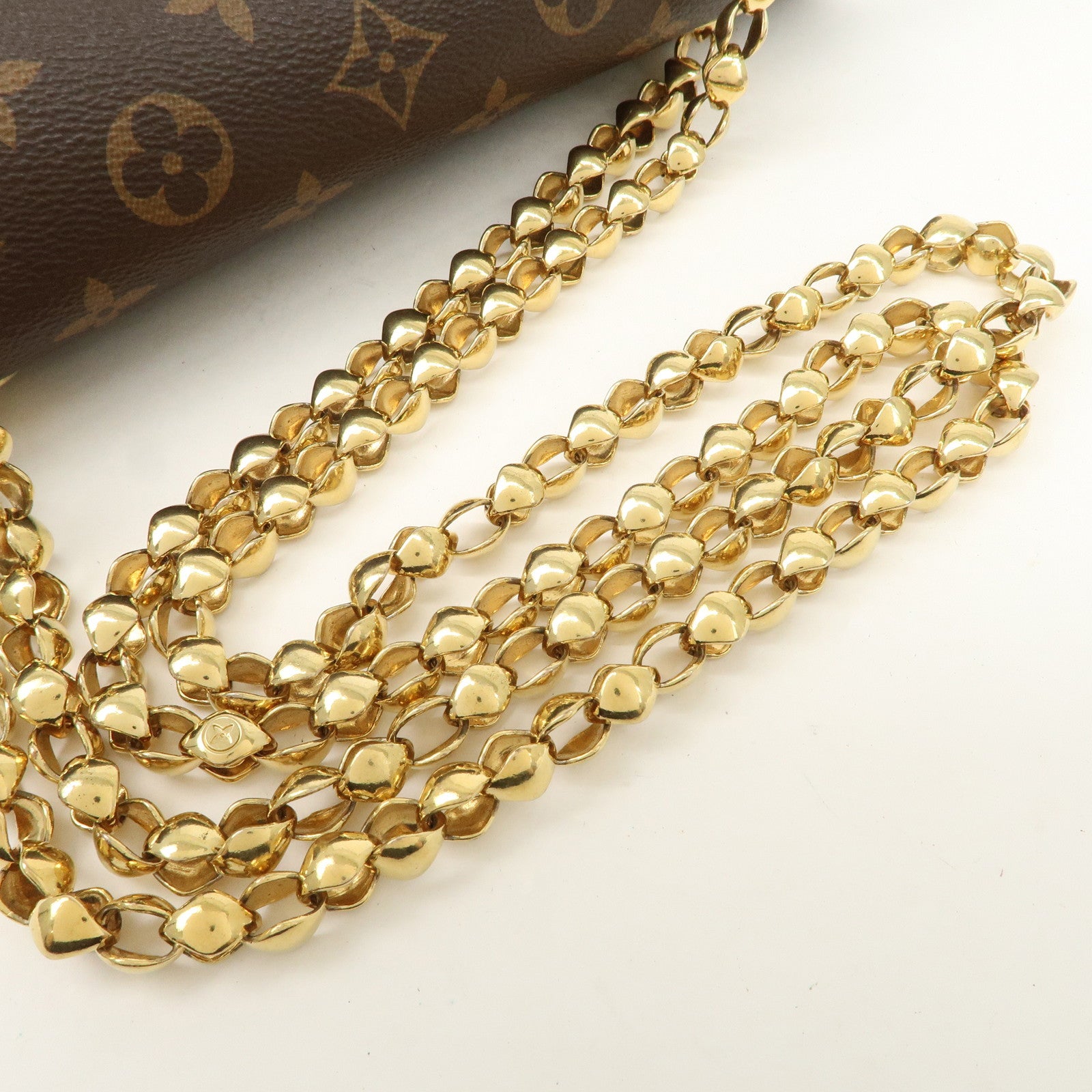 Louis Vuitton Monogram Victoire Chain Shoulder Bag Brown M41730 Used