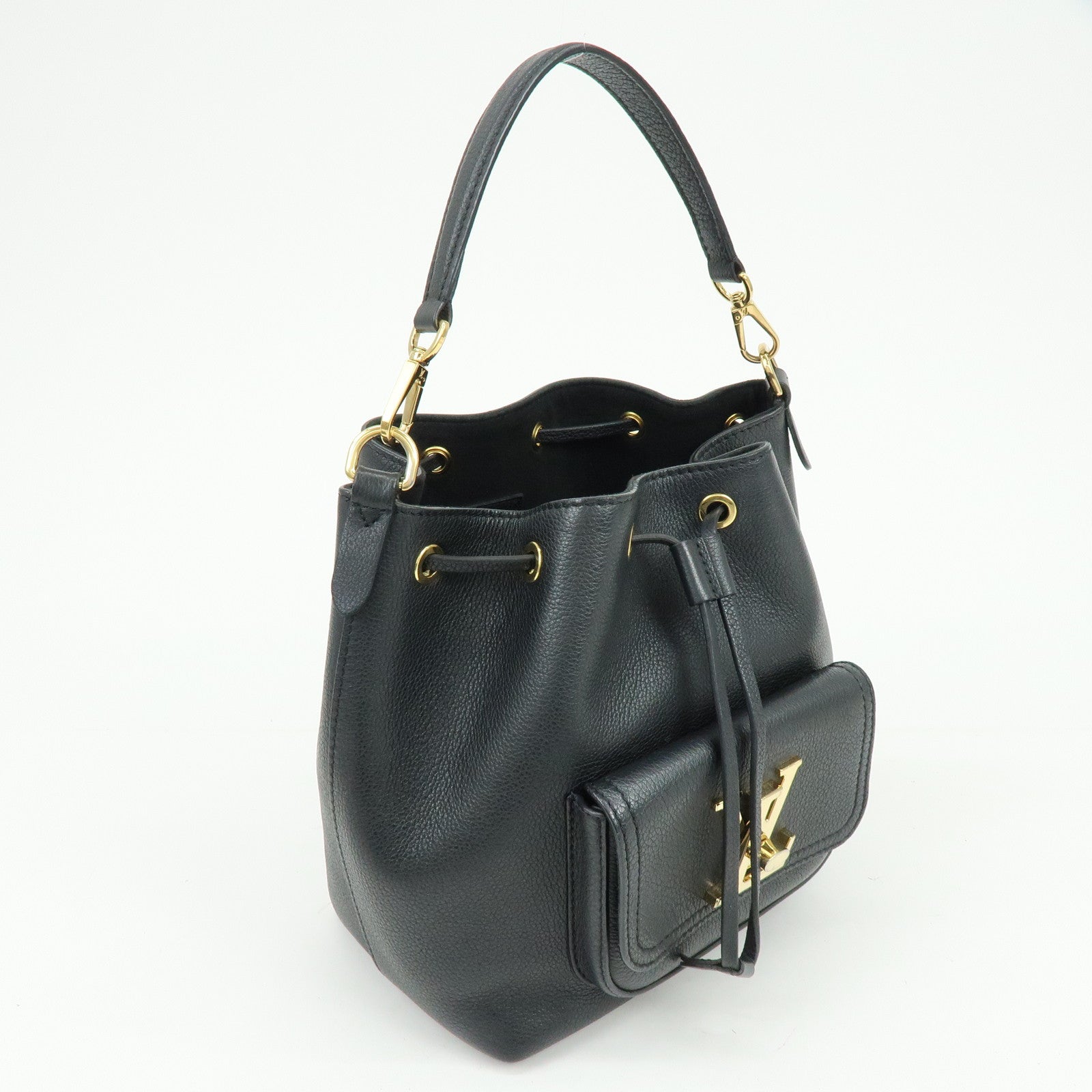 Louis Vuitton Lockme Bucket NV 2Way Bag Hand Bag Black M57687