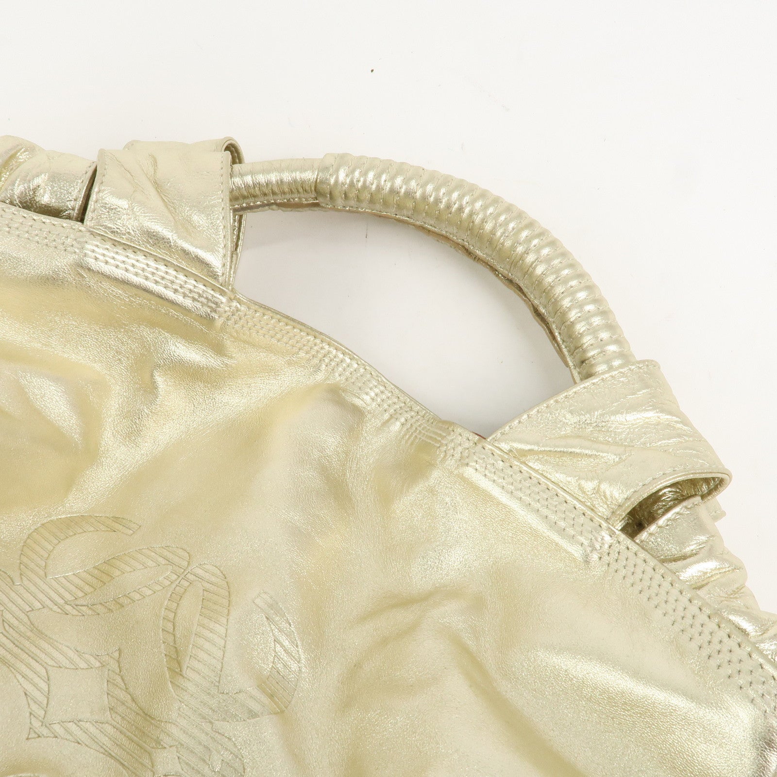 LOEWE Anagram Nappa Aire Leather Hand Bag Shoulder Bag Gold