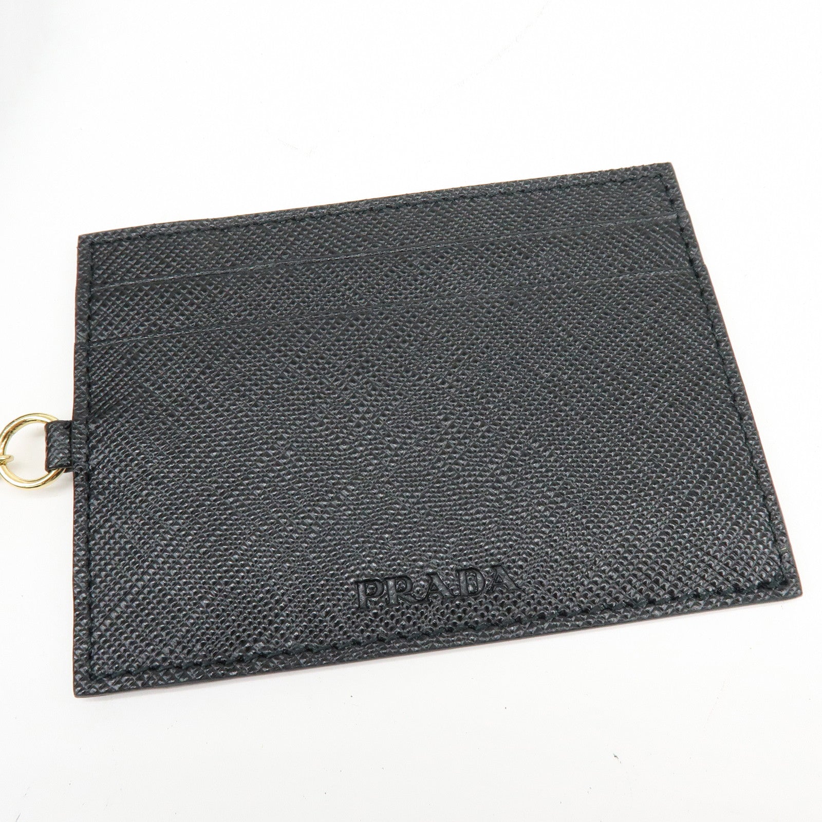 PRADA Saffiano Leather Ribbon Long Wallet Black