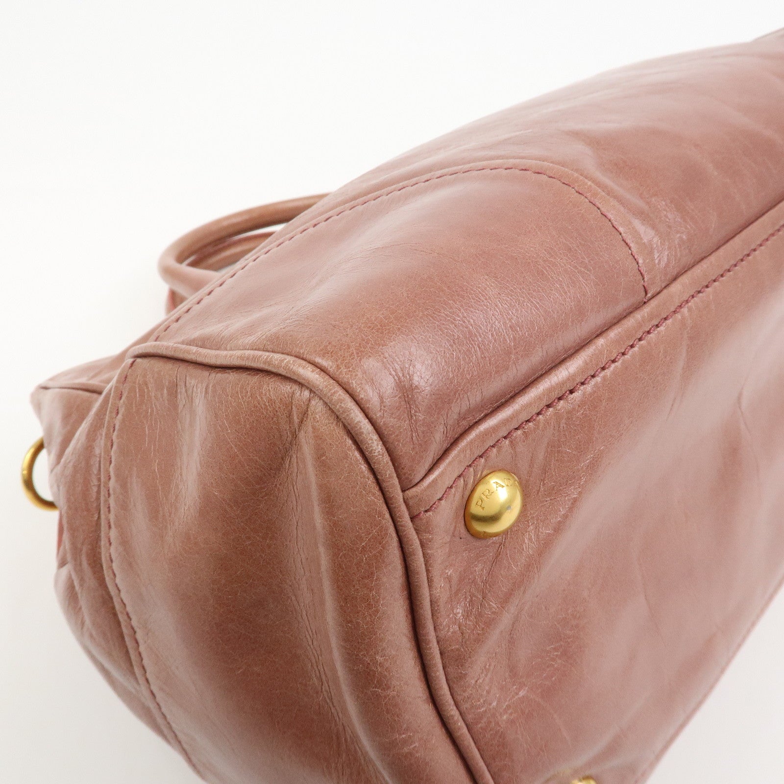 PRADA Leather 2Way Hand Bag Shoulder Bag Pink BN2324