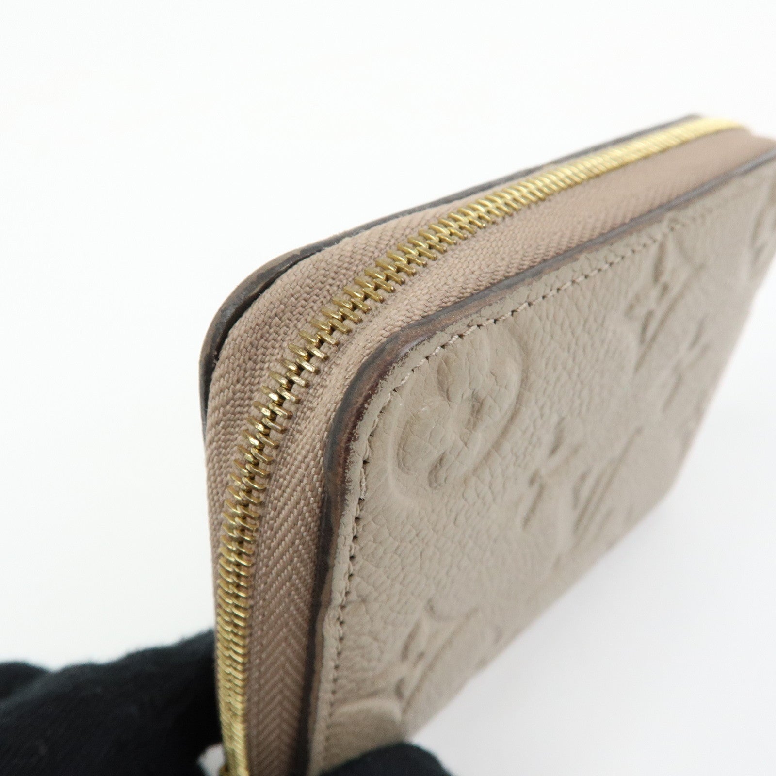 Louis Vuitton Monogram Empreinte Round Zippy Coin Case Beige M68696