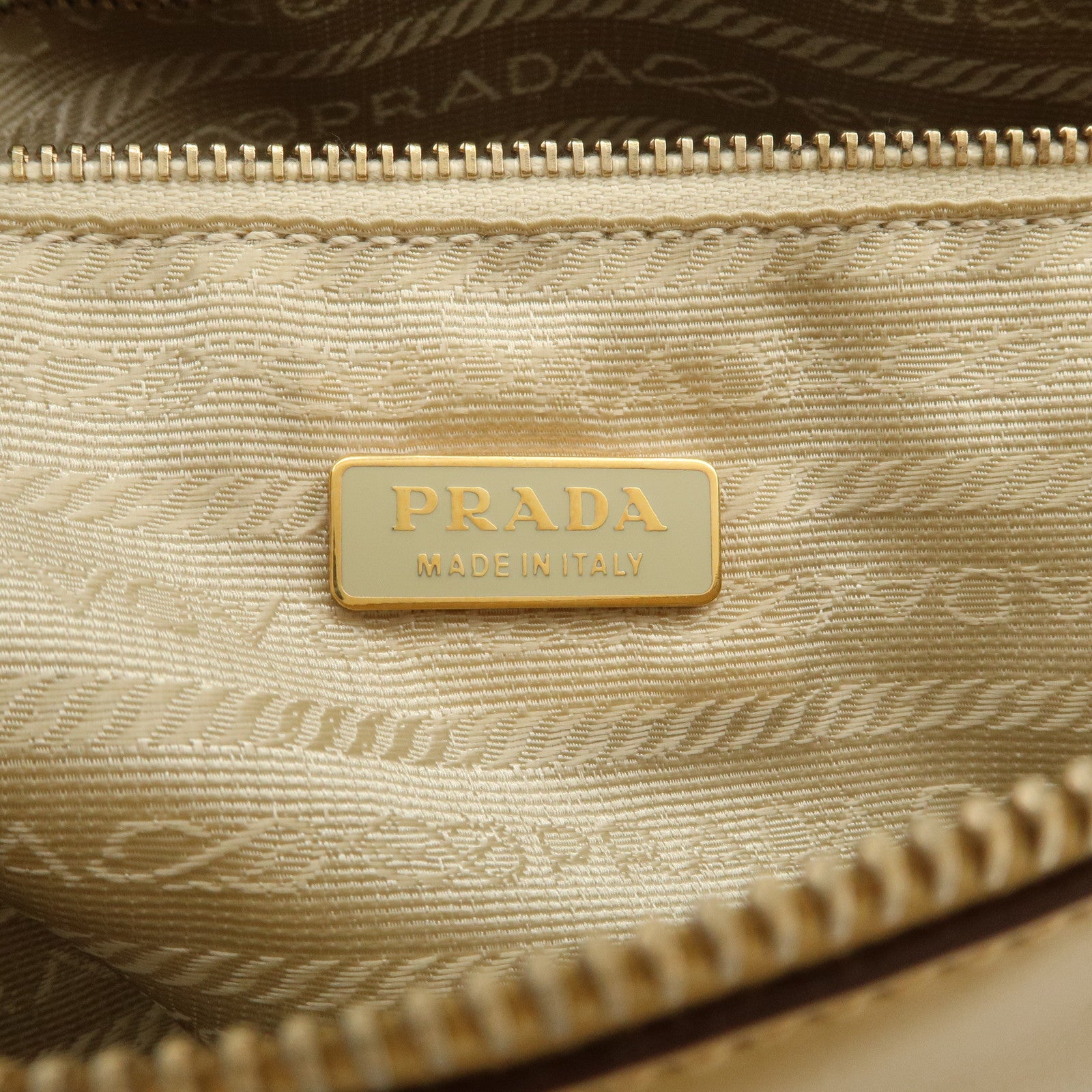 PRADA Leather Shoulder Bag Hand Bag Light Brown
