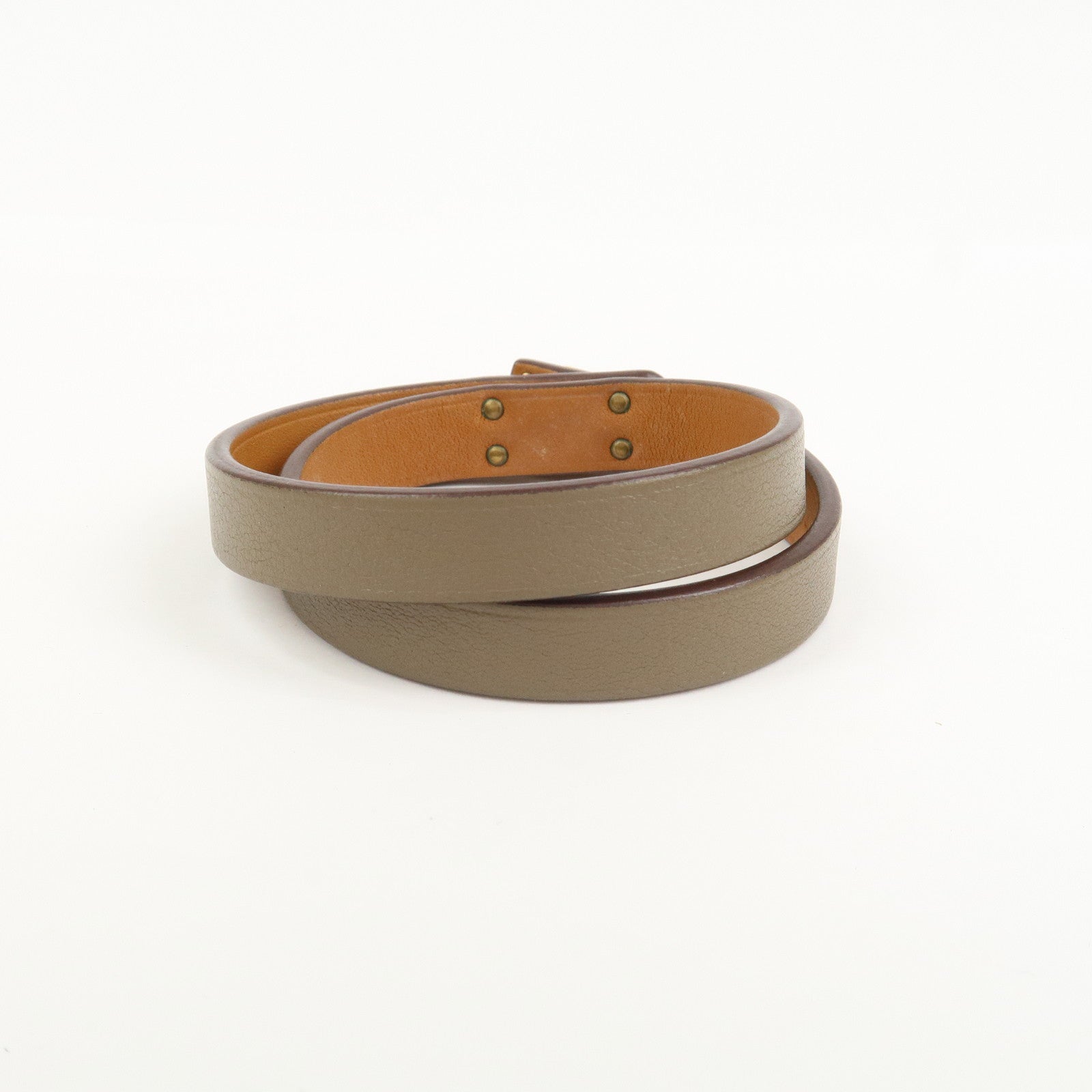 HERMÈS Mini Kelly Double Tour Leather Bracelet Greige