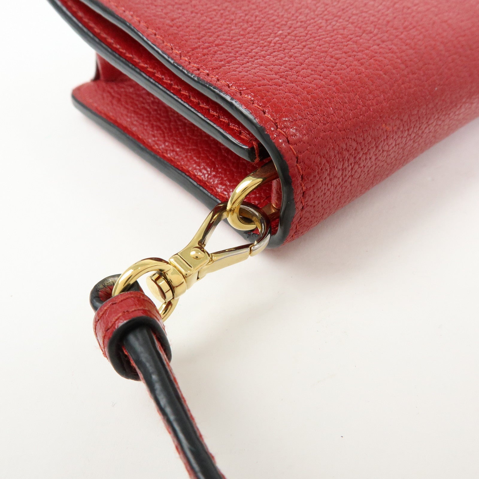 MIU MIU Madras Leather 2Way Bag Clutch Bag Shoulder Bag Red 5ZH044