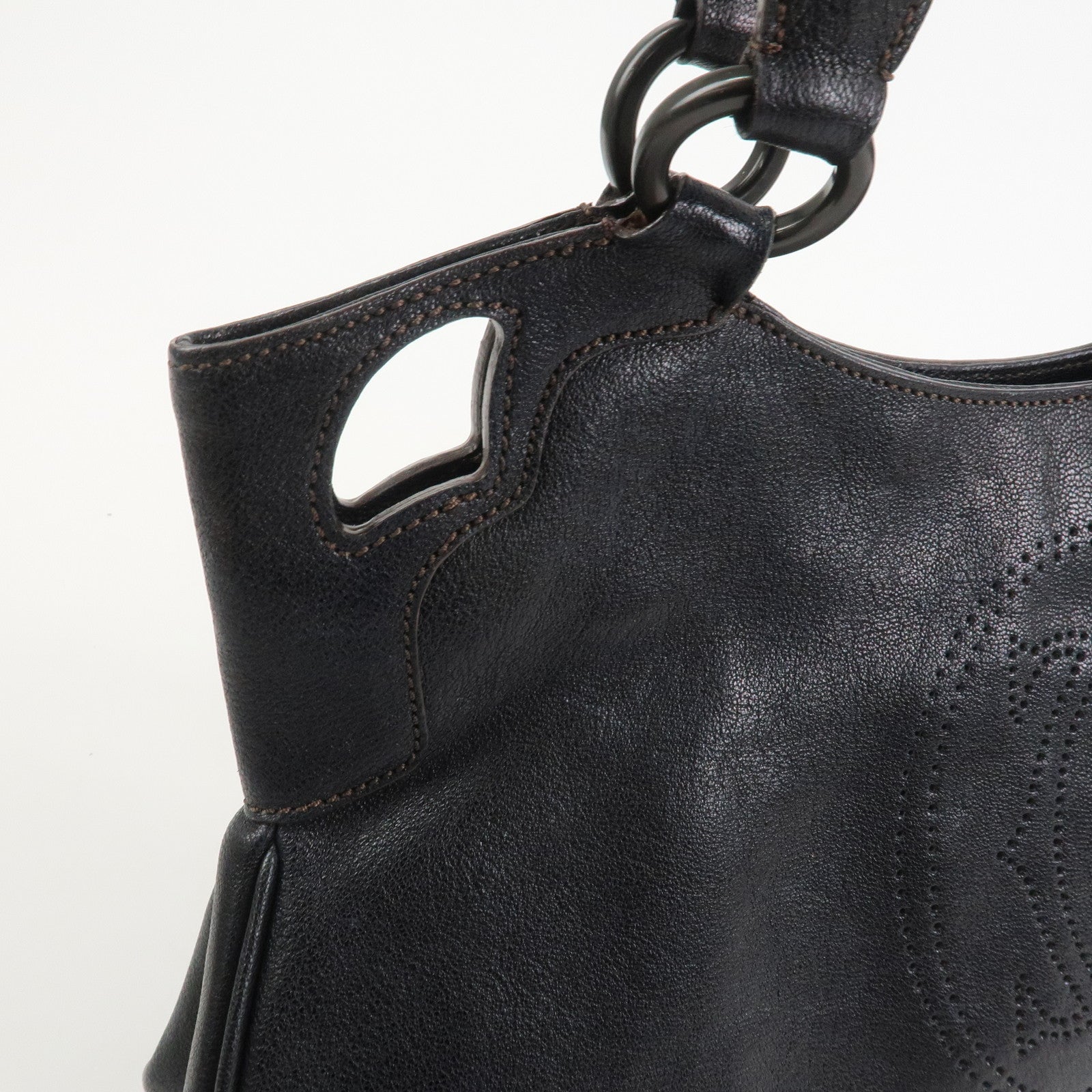 Cartier Marcello Leather Hand Bag Tote Bag Black