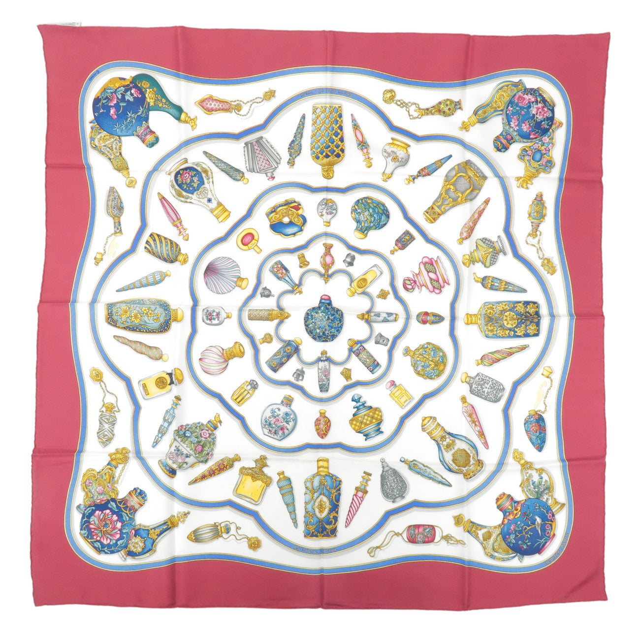 HERMES Carre 90 Silk 100% Scarf Pourvu qu'on ait l'ivresse Bordeaux