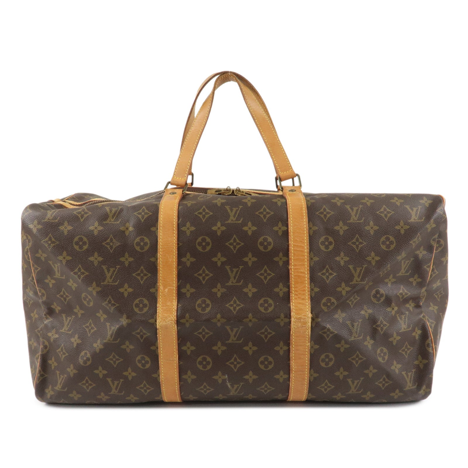 Louis Vuitton Monogram Sac Souple 55 Boston Bag Brown M41622 Used