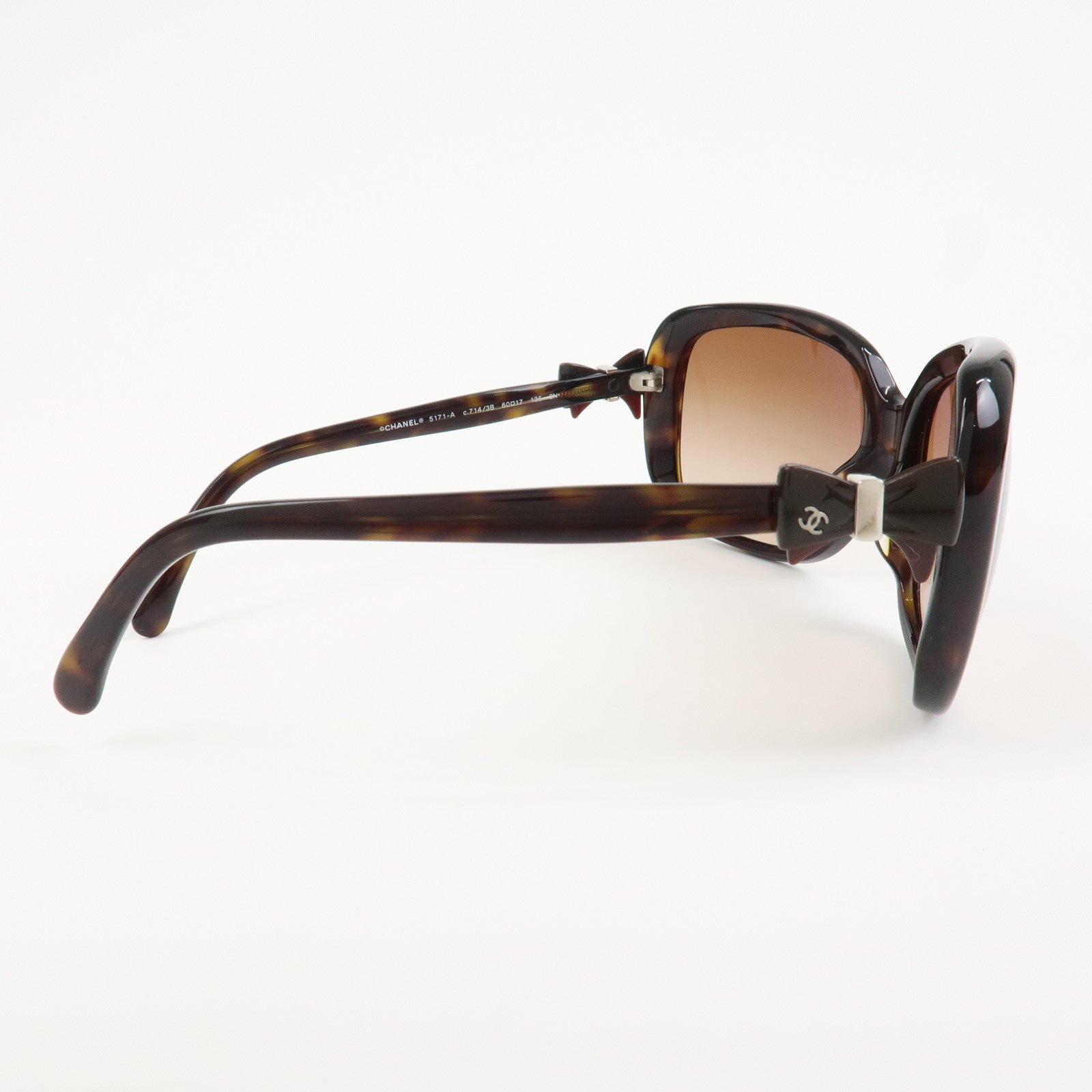 CHANEL CC Bow Sunglasses Tortoiseshell 5171-A c.714/3B 60□17
