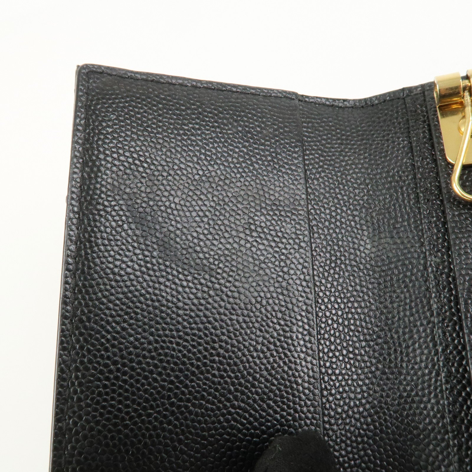 SAINT LAURENT PARIS Leather Key Case Key Holder Black 580656