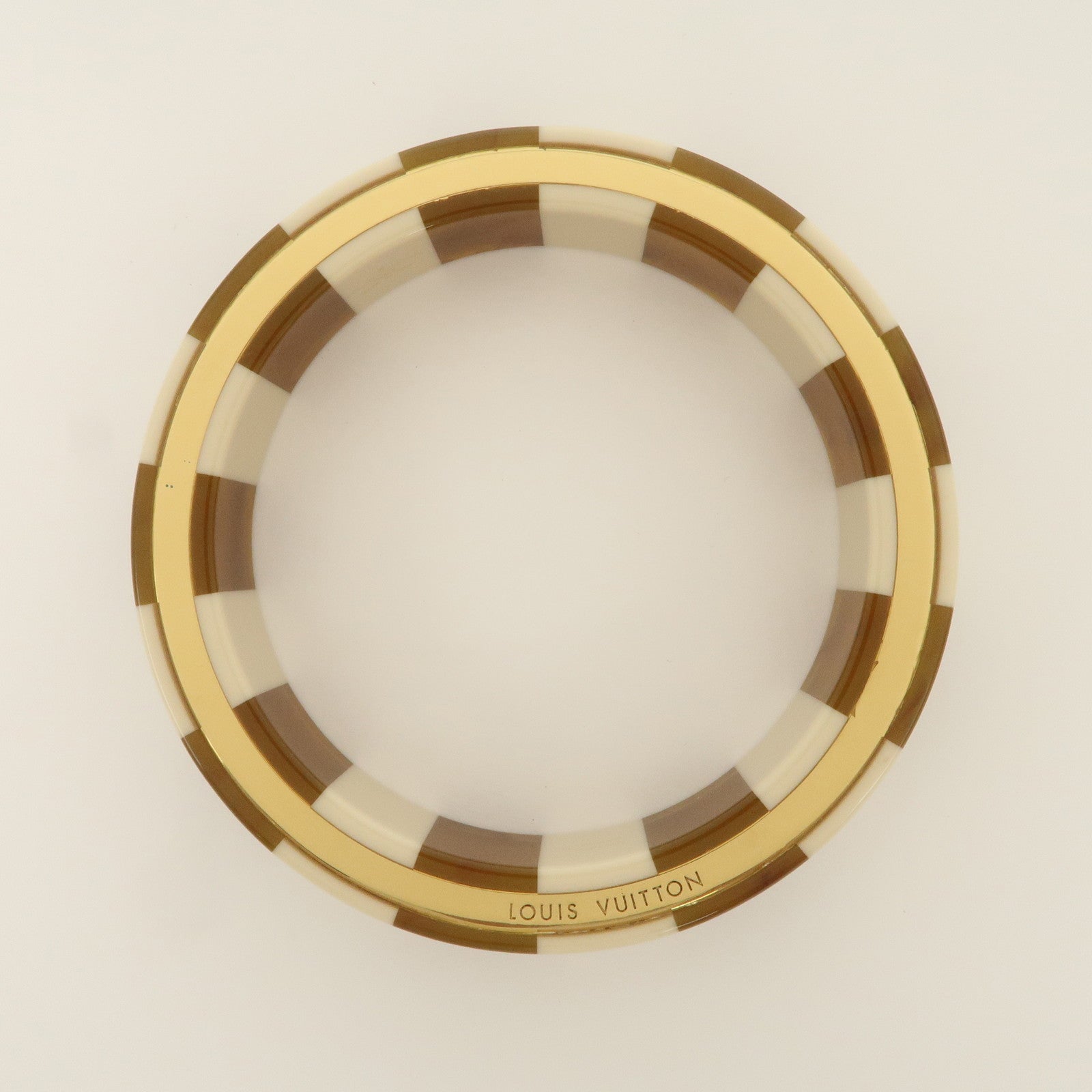 Louis Vuitton Plastic Bracelet Bangle Ivory Gold MP1418
