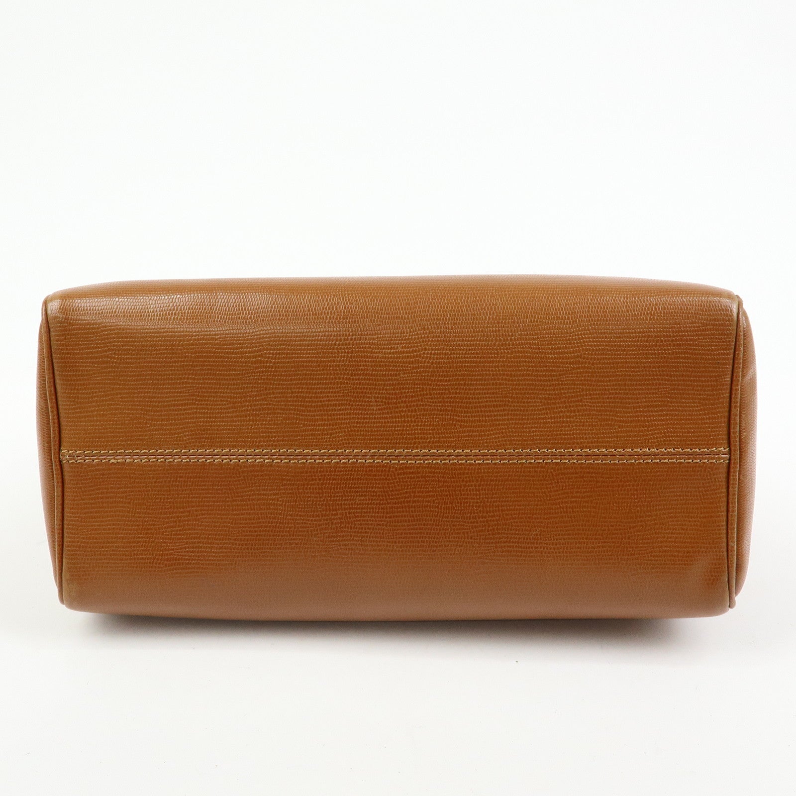 CELINE Ring Logo Leather Shoulder Bag Crossbody Bag Camel