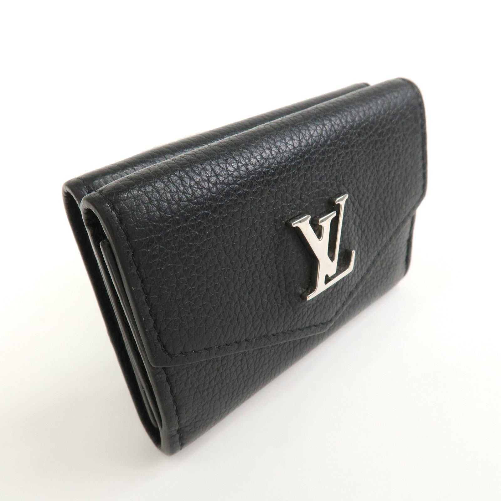 Louis Vuitton Portefeuille Lock Mini Compact Wallet Noir M63921