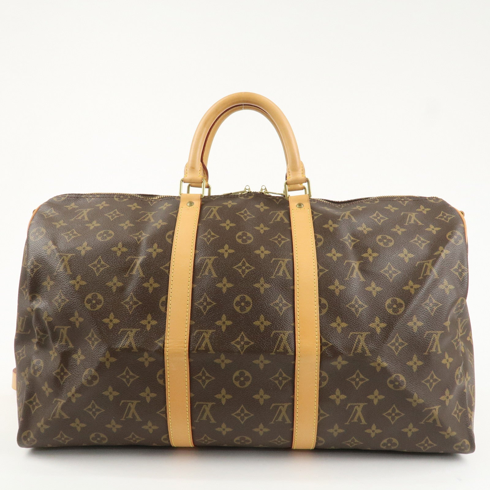 Louis Vuitton Monogram Keep All 50 Boston Bag Brown M41416 Used