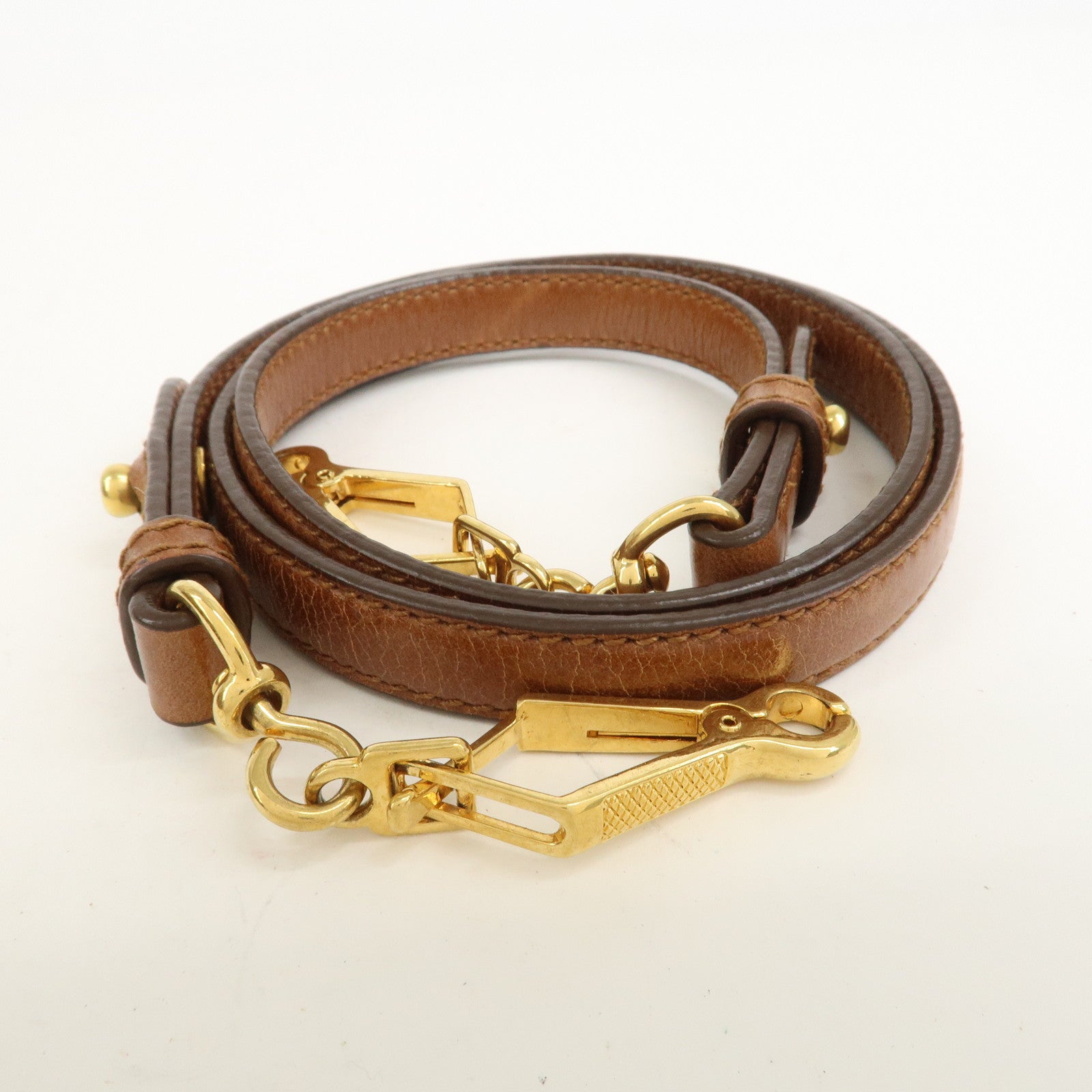 MIU MIU Side Ribbon Leather 2Way Bag Hand Bag Shoulder Bag Brown