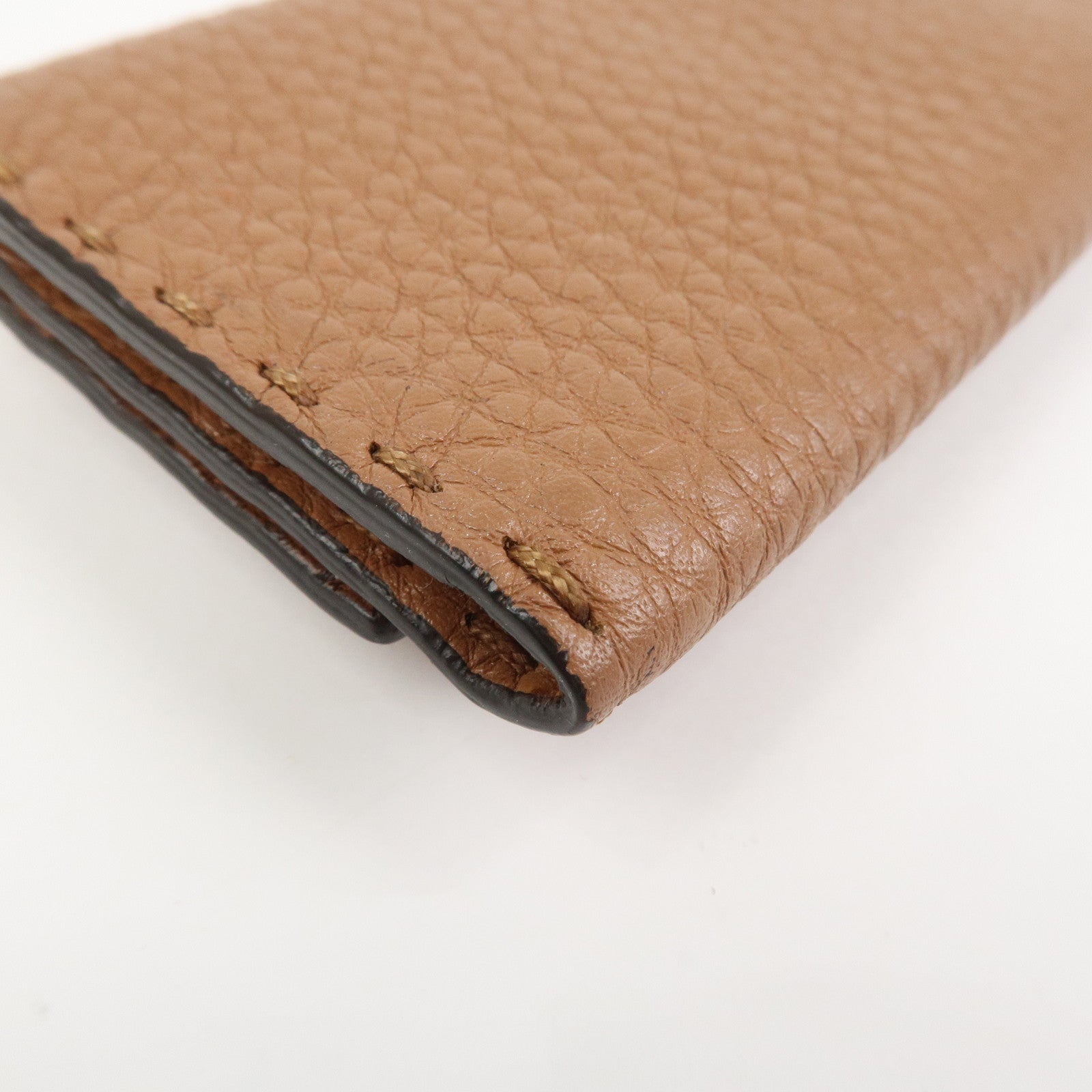 FENDI Selleria Leather 6 Rings Key Case 8AP079 Brown