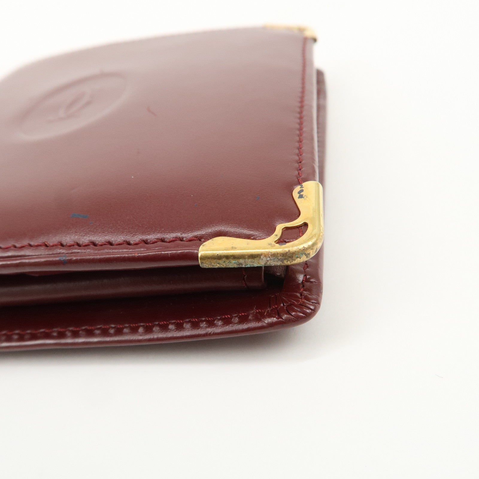 Cartier Must de Cartier Logo Leather Compact Wallet Bordeaux