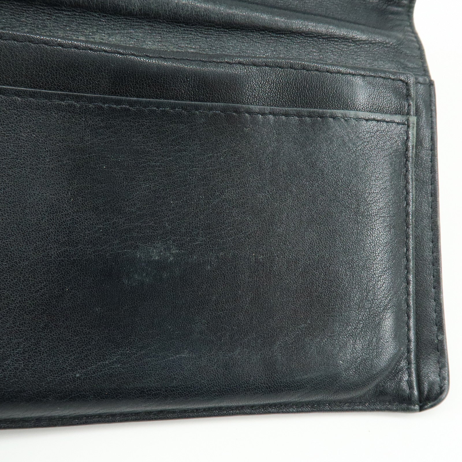 CHANEL COCO Mark Caviarskin Bi-fold Long Wallet Black A48651