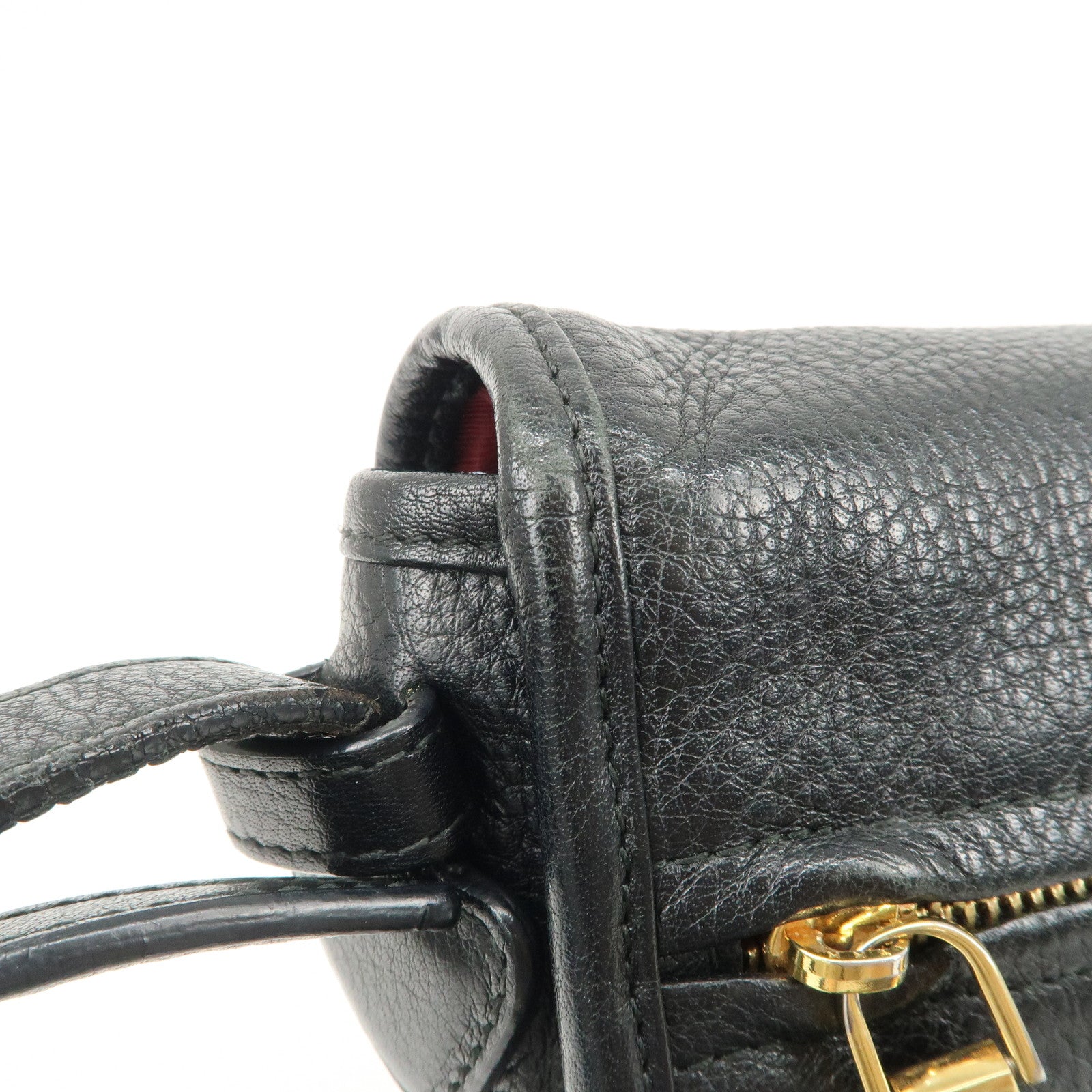 LOEWE Heritage Leather Shoulder Bag Crossbody Bag Black Used