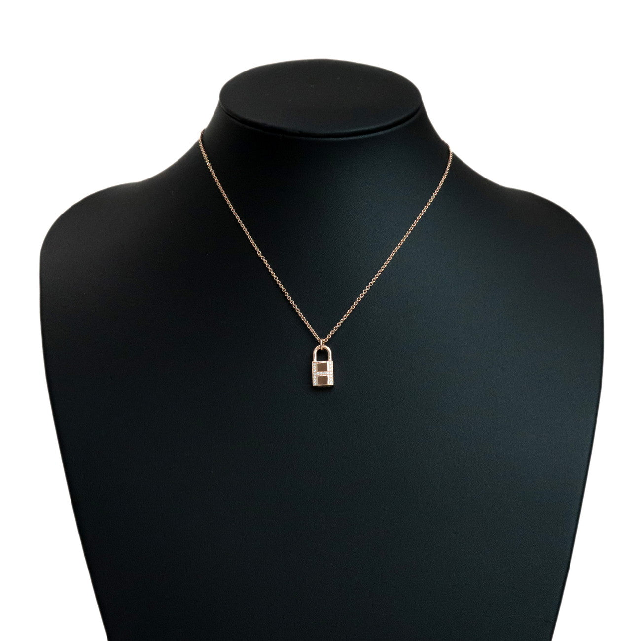 HERMES Kelly Cadena 18P Diamond Necklace K18 750PG Rose Gold