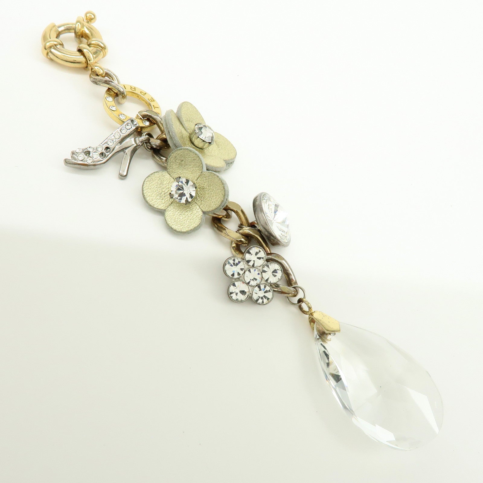 ANTEPRIMA Set of 4 PVC Wire Hand Bag Pouch Bag Charm Silver Gold