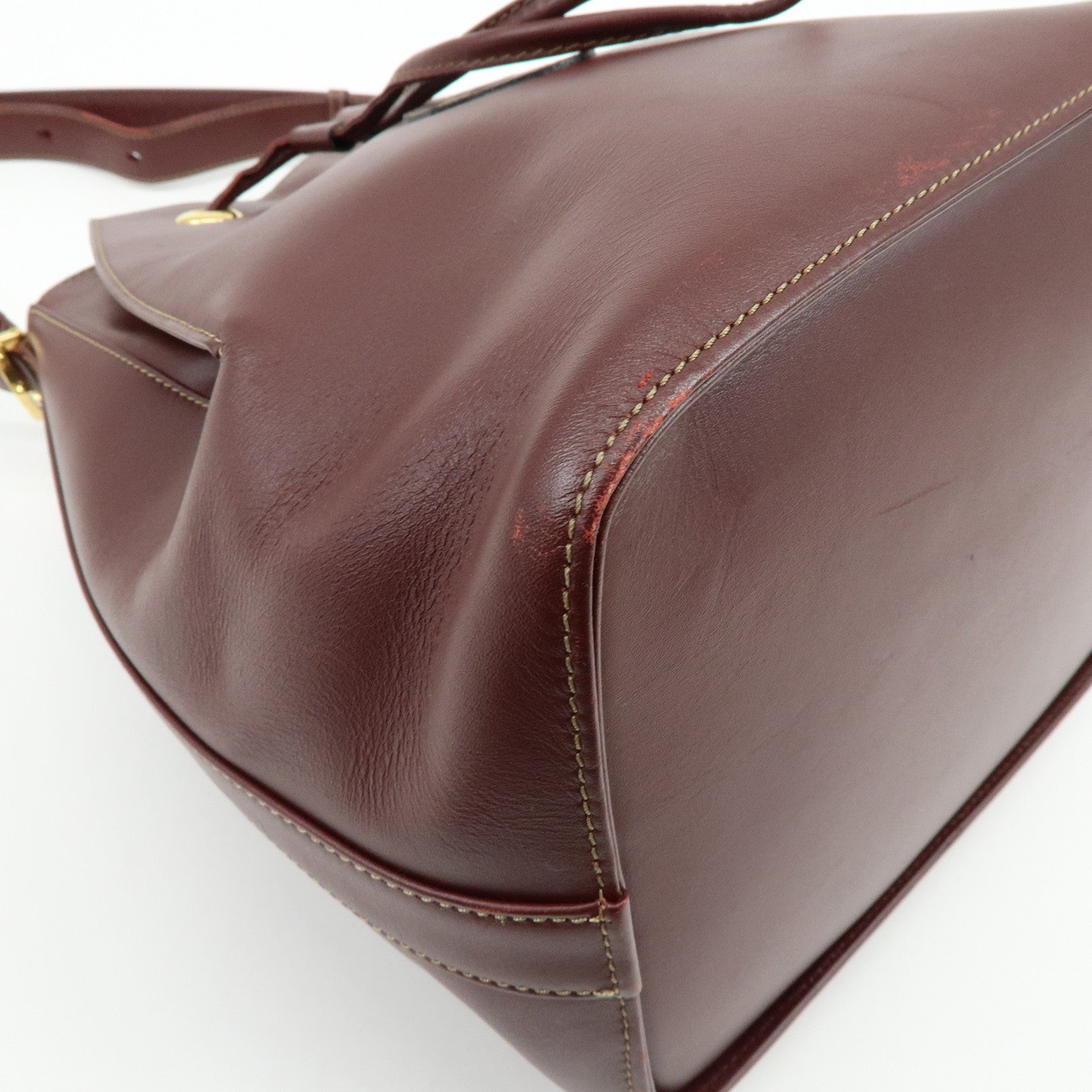 Cartier Must de Cartier Leather Shoulder Crossbody Bag Bordeaux