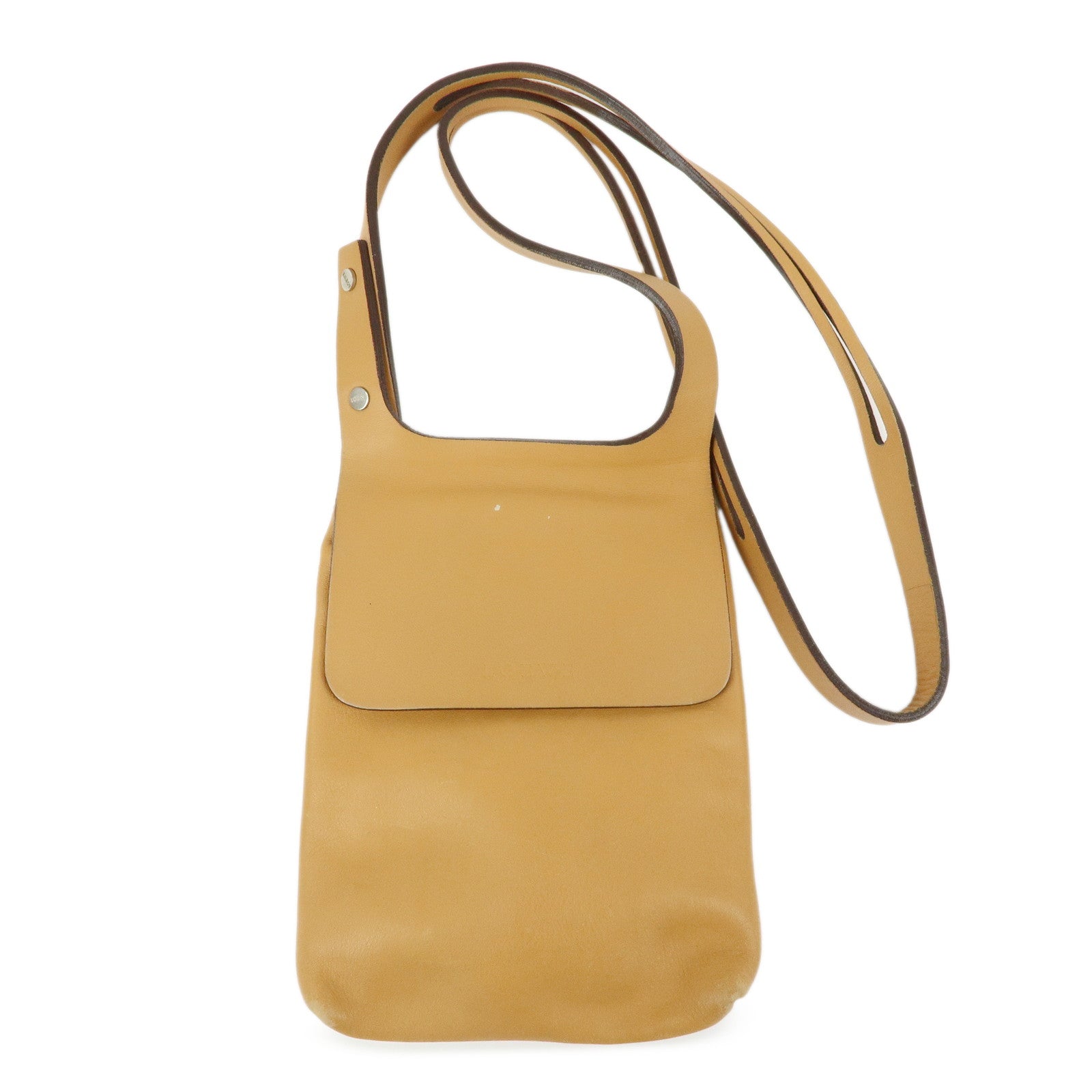 LOEWE Leather Shoulder Bag Crossbody Bag Camel Brown