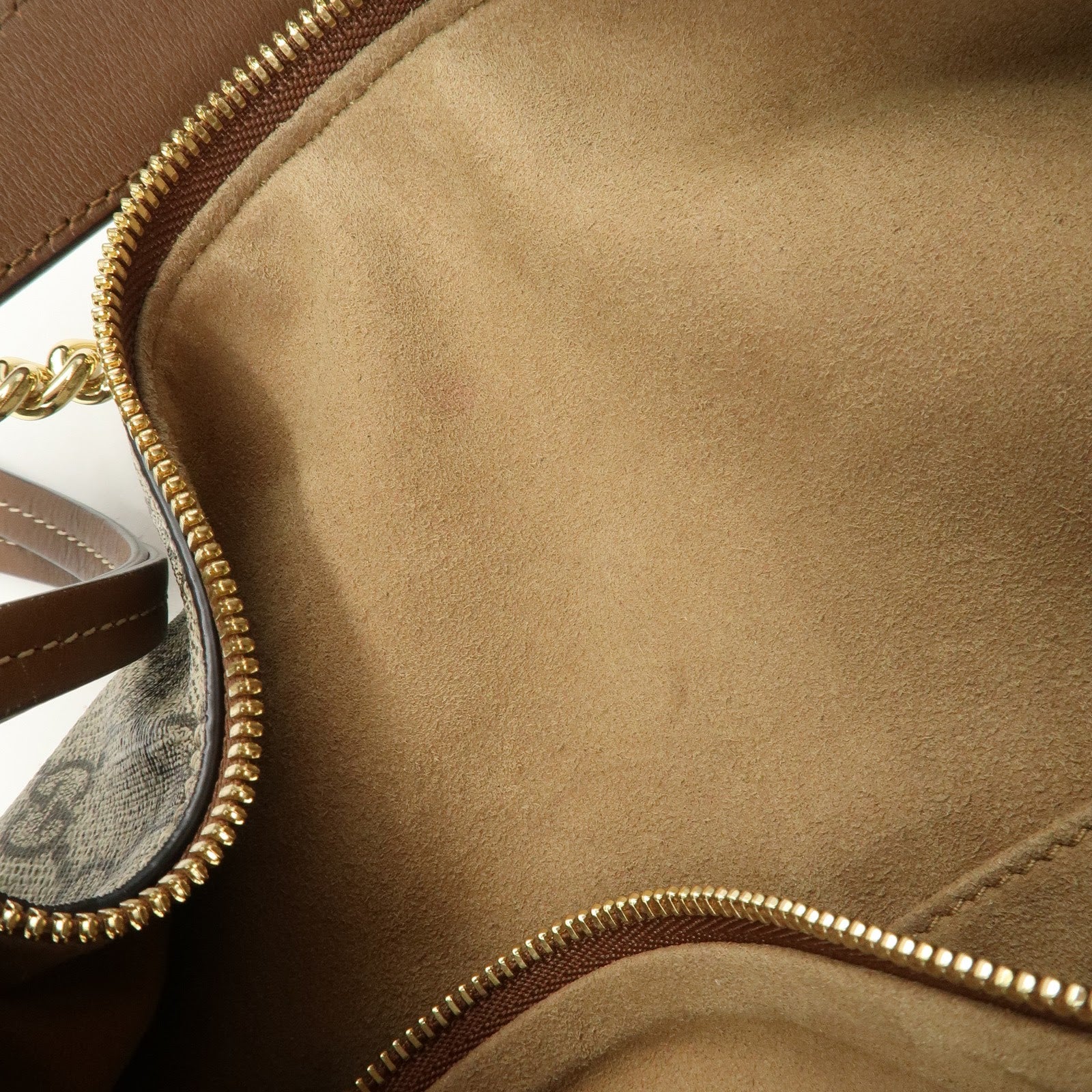 GUCCI GG Supreme Leather 2WAY Bag Shoulder Bag Beige Brown 477324 Used