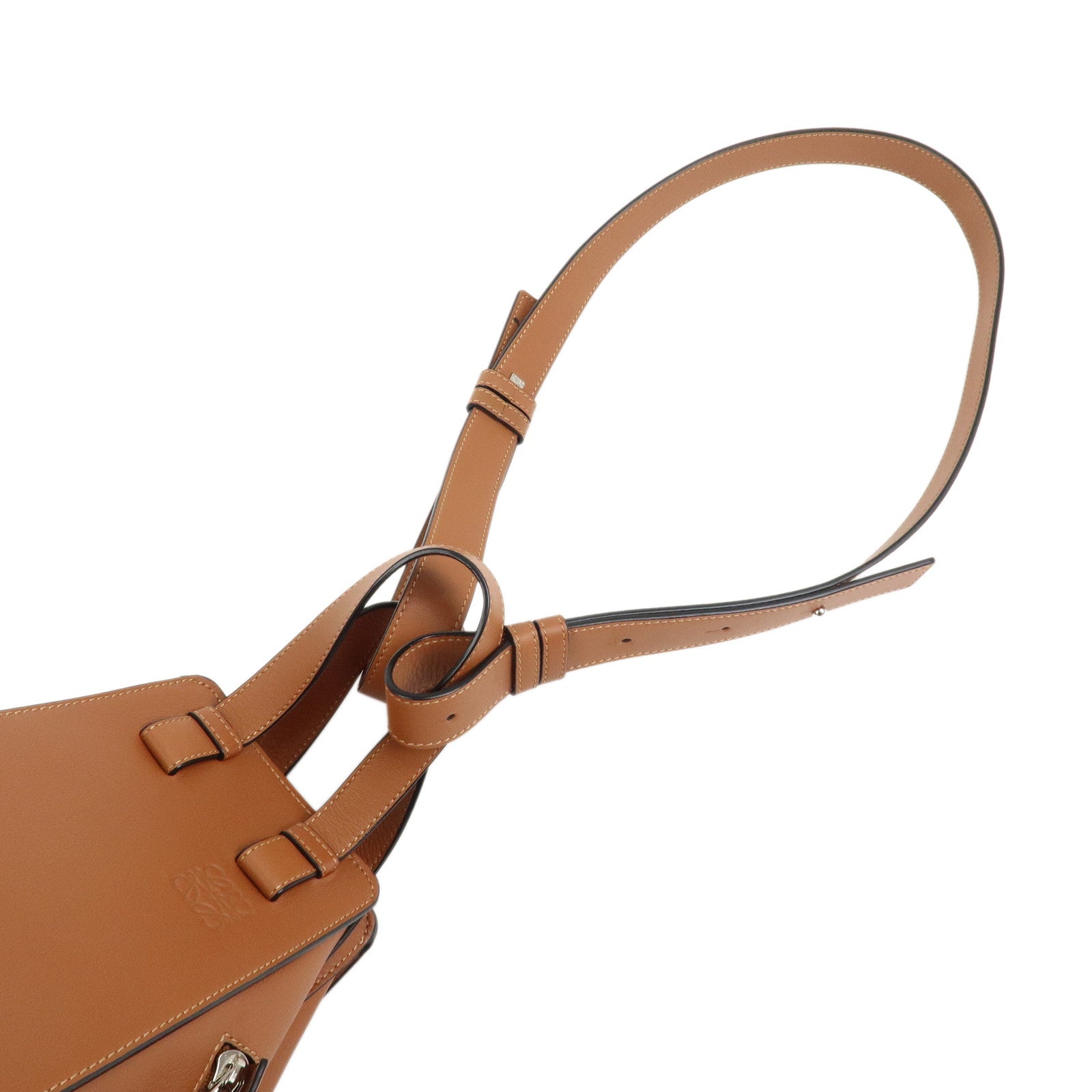 LOEWE Anagram Leather Hammock Small Shoulder Crossbody Bag Brown