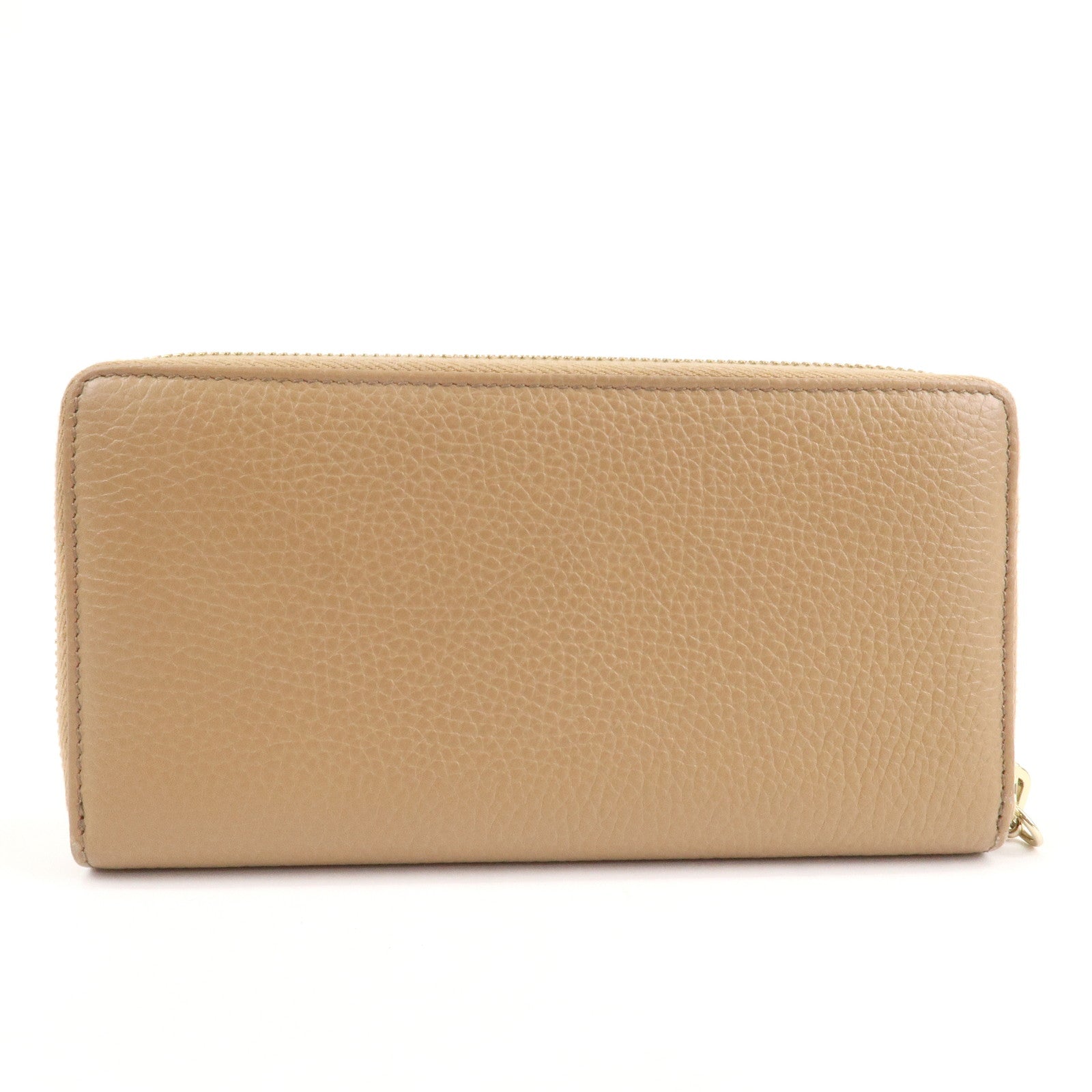 GUCCI SOHO Leather Round Zippy Long Wallet Beige 598187