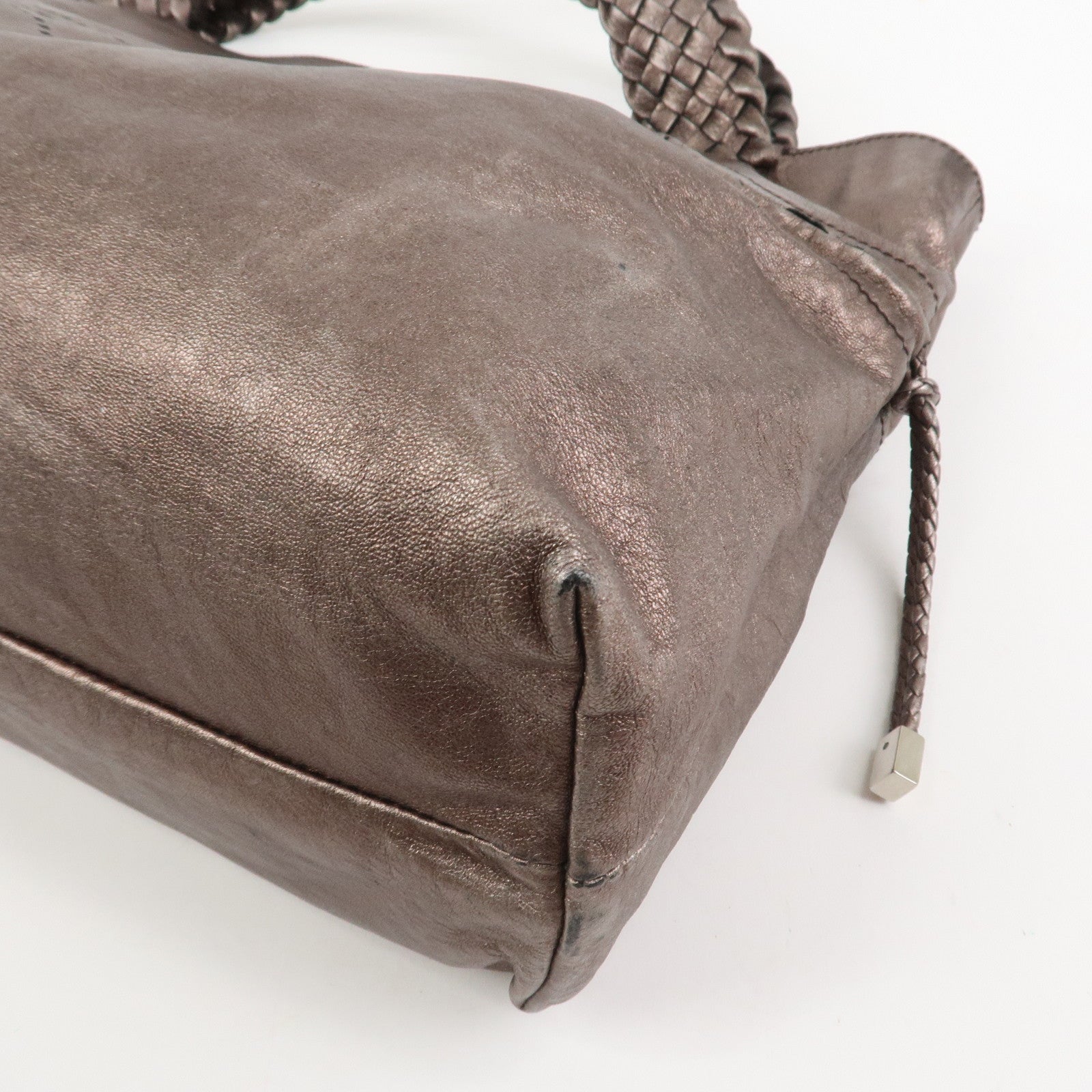 Ferragamo Gancini Leather Tote Bag Shoulder Bag Bronze